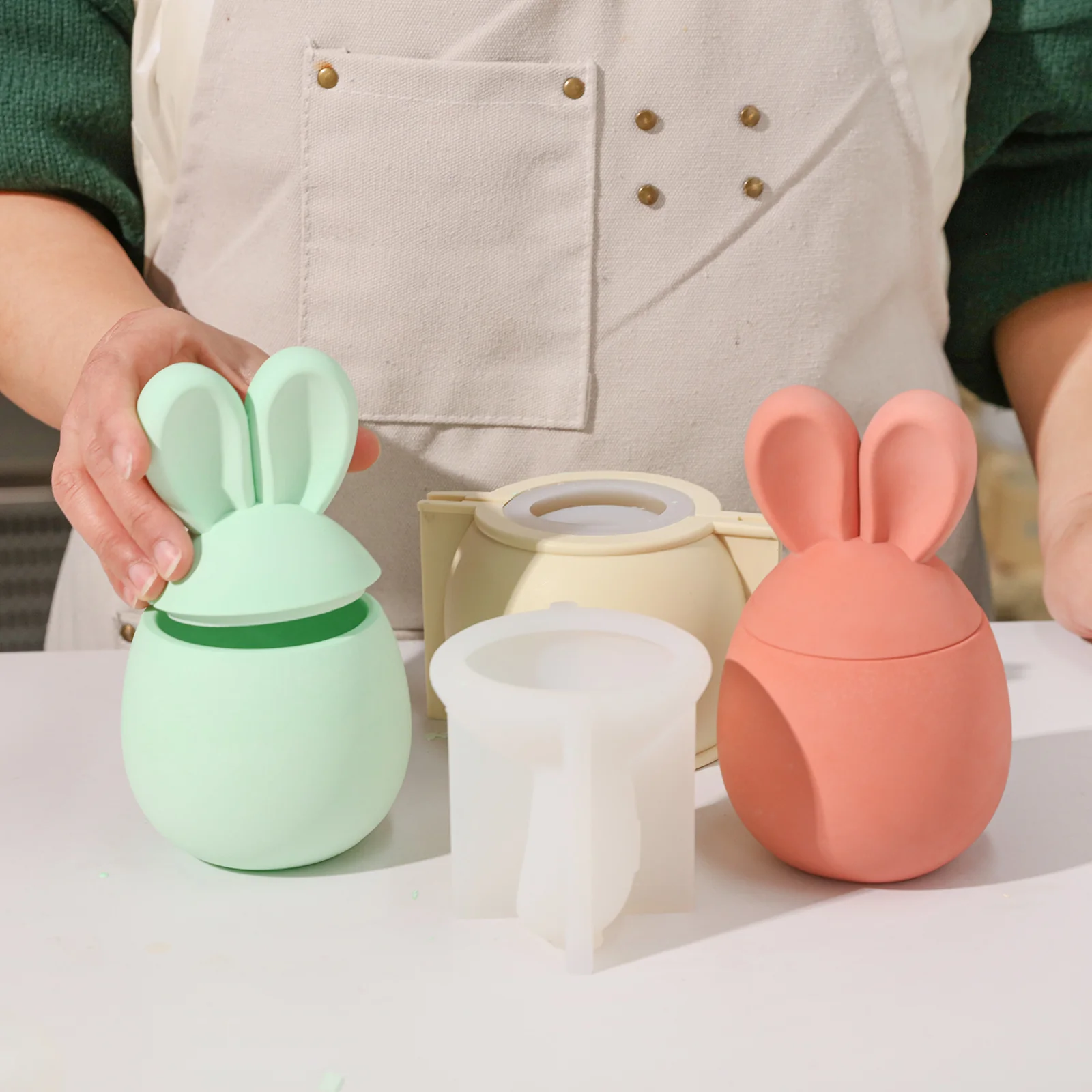 Hoppy Bunny - Eared Easter Egg 3.7oz & 8oz Candle Jar Silicone Mold - Ⅱ - Image 3