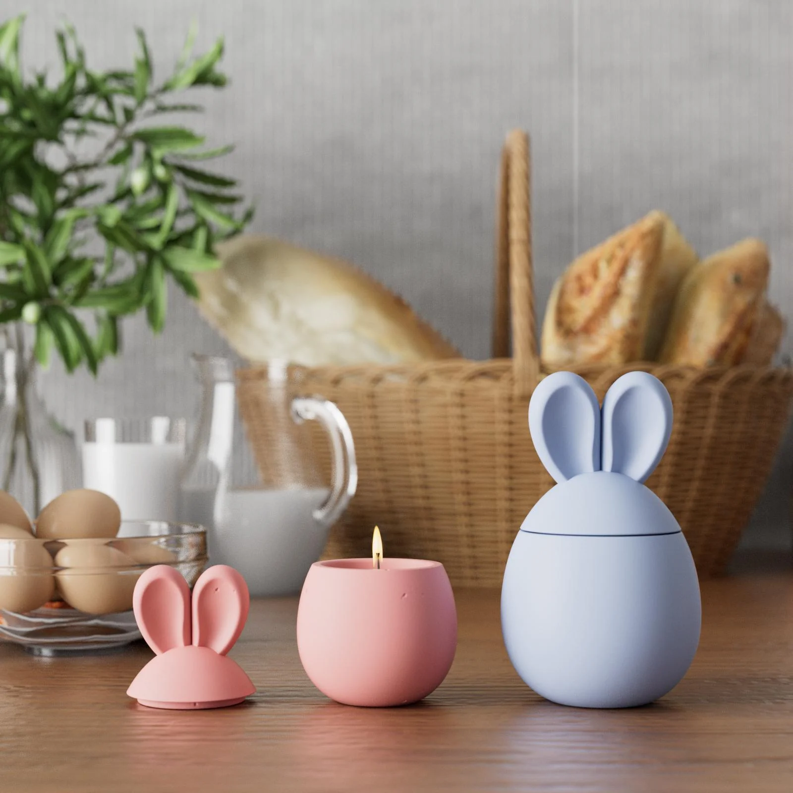 Hoppy Bunny - Eared Easter Egg 3.7oz & 8oz Candle Jar Silicone Mold - Ⅱ - Image 4