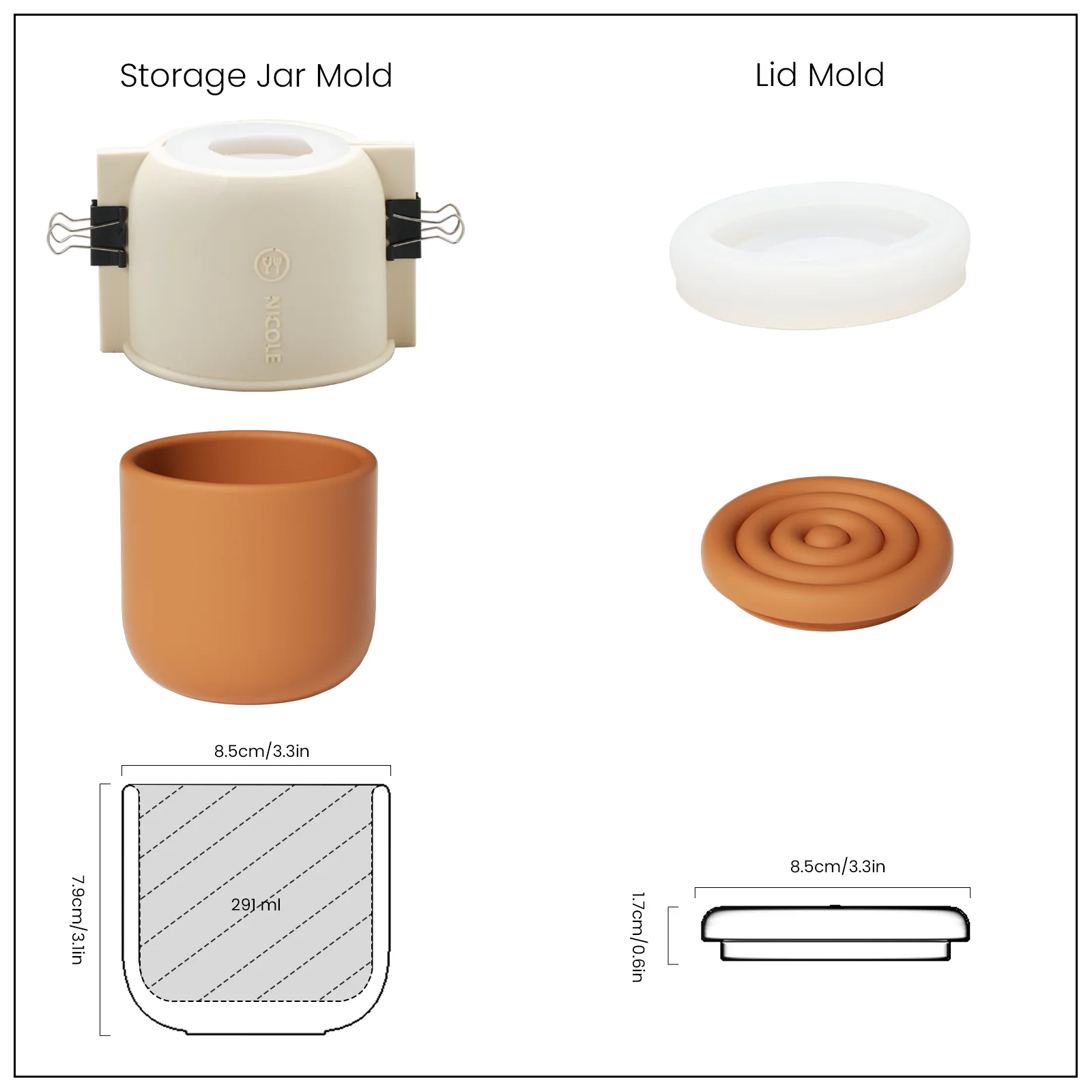 Wriggle Storage Box Candle Jar Silicone Mold - Image 10