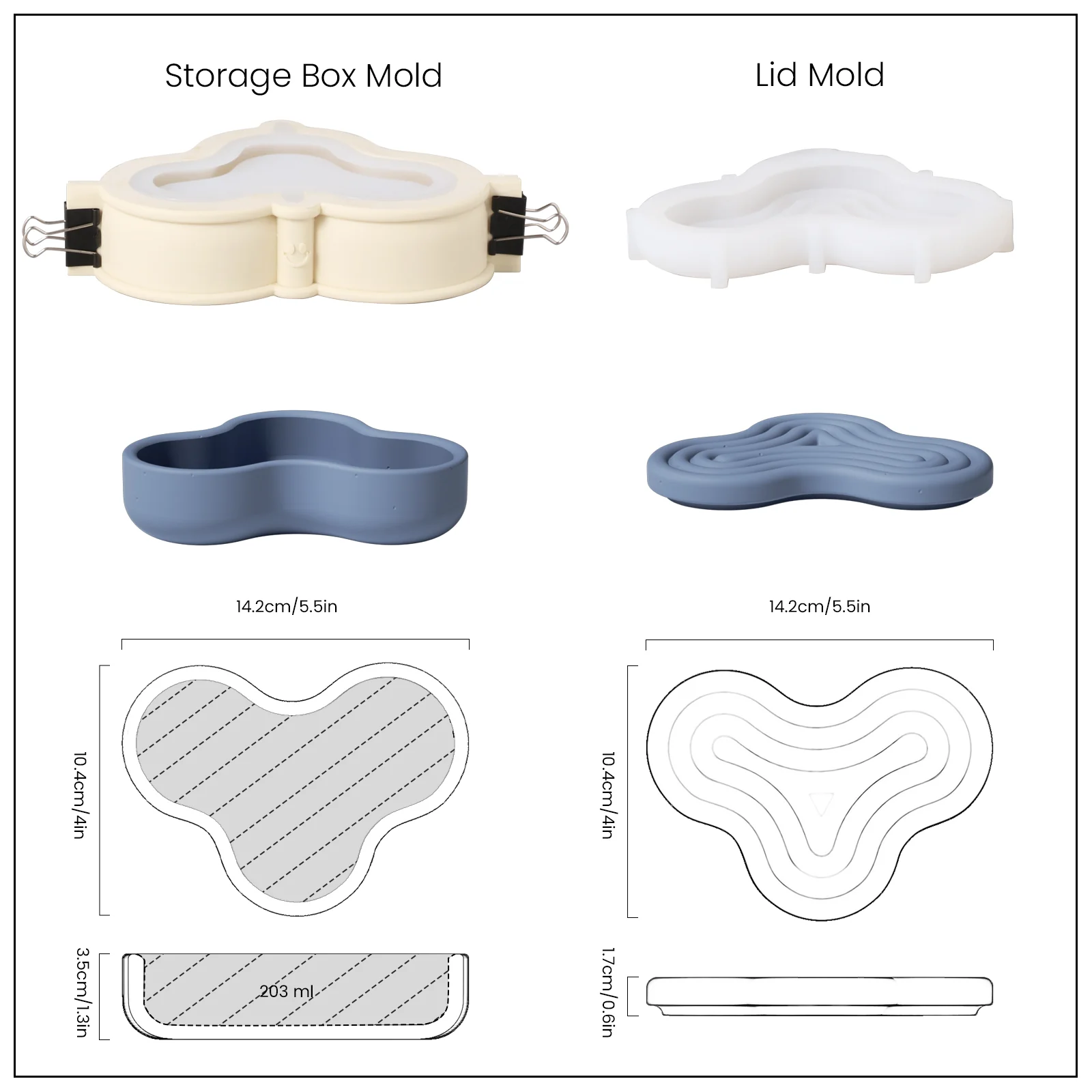 Wriggle Storage Box Candle Jar Silicone Mold - Image 14