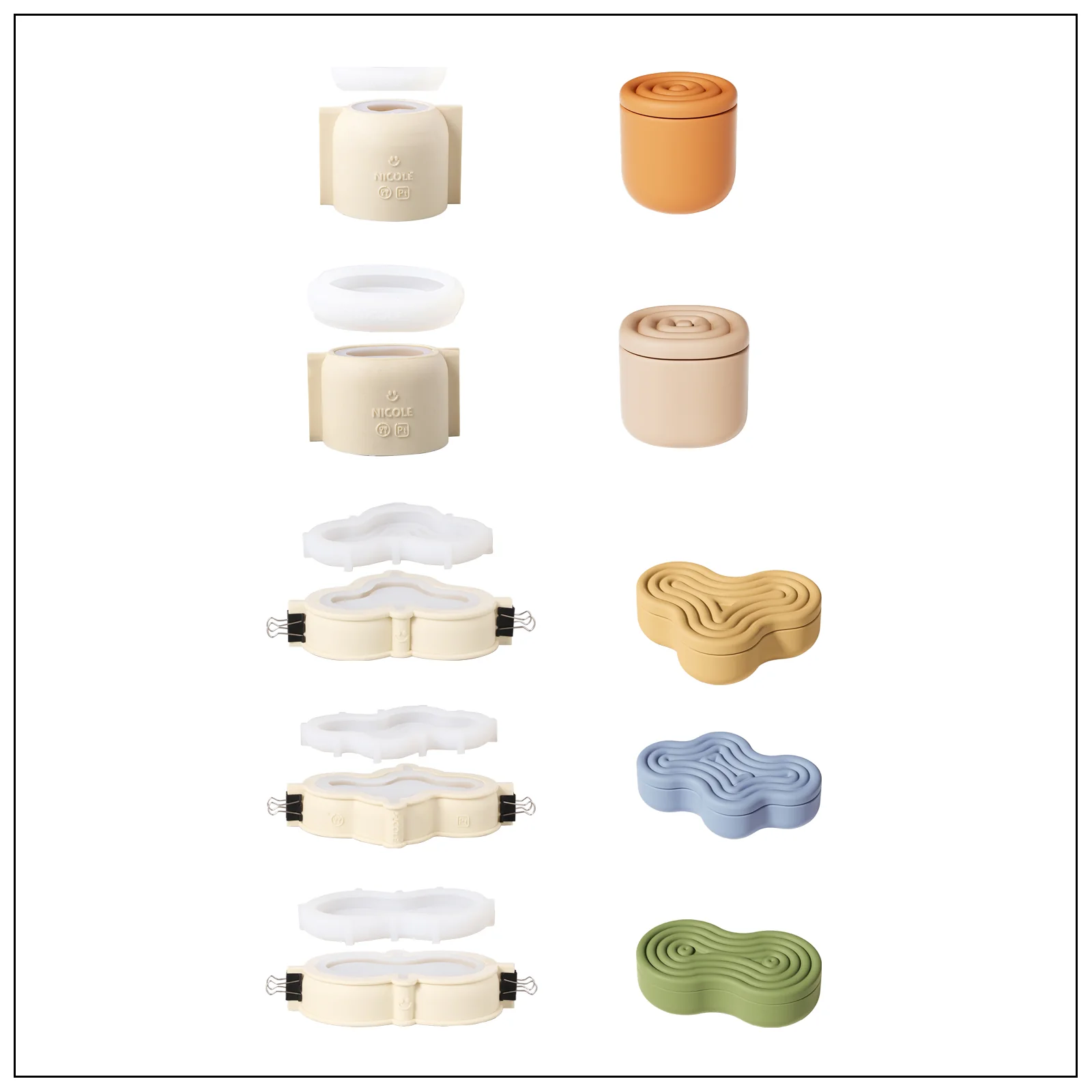 Wriggle Storage Box Candle Jar Silicone Mold - Image 15