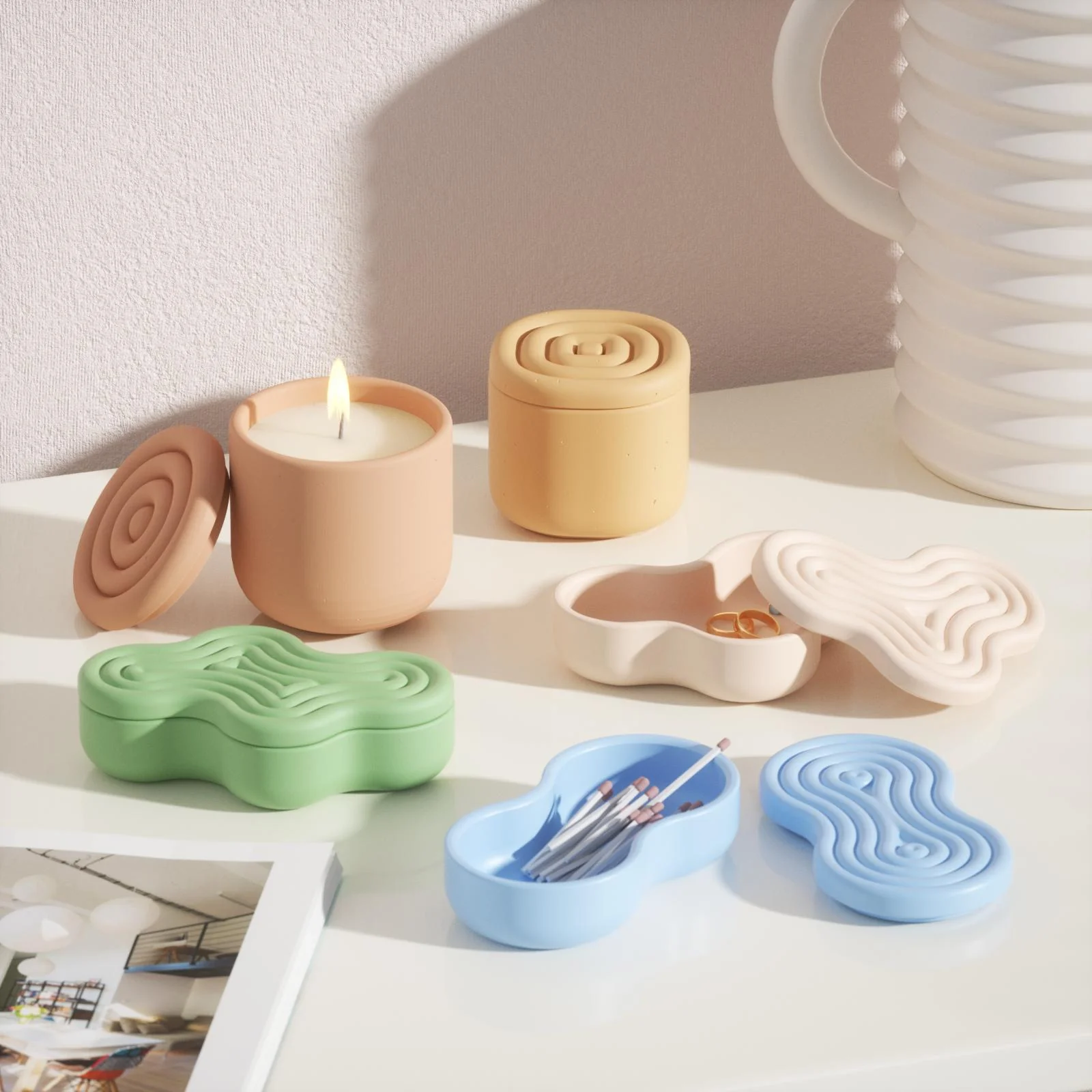 Wriggle Storage Box Candle Jar Silicone Mold - Image 5