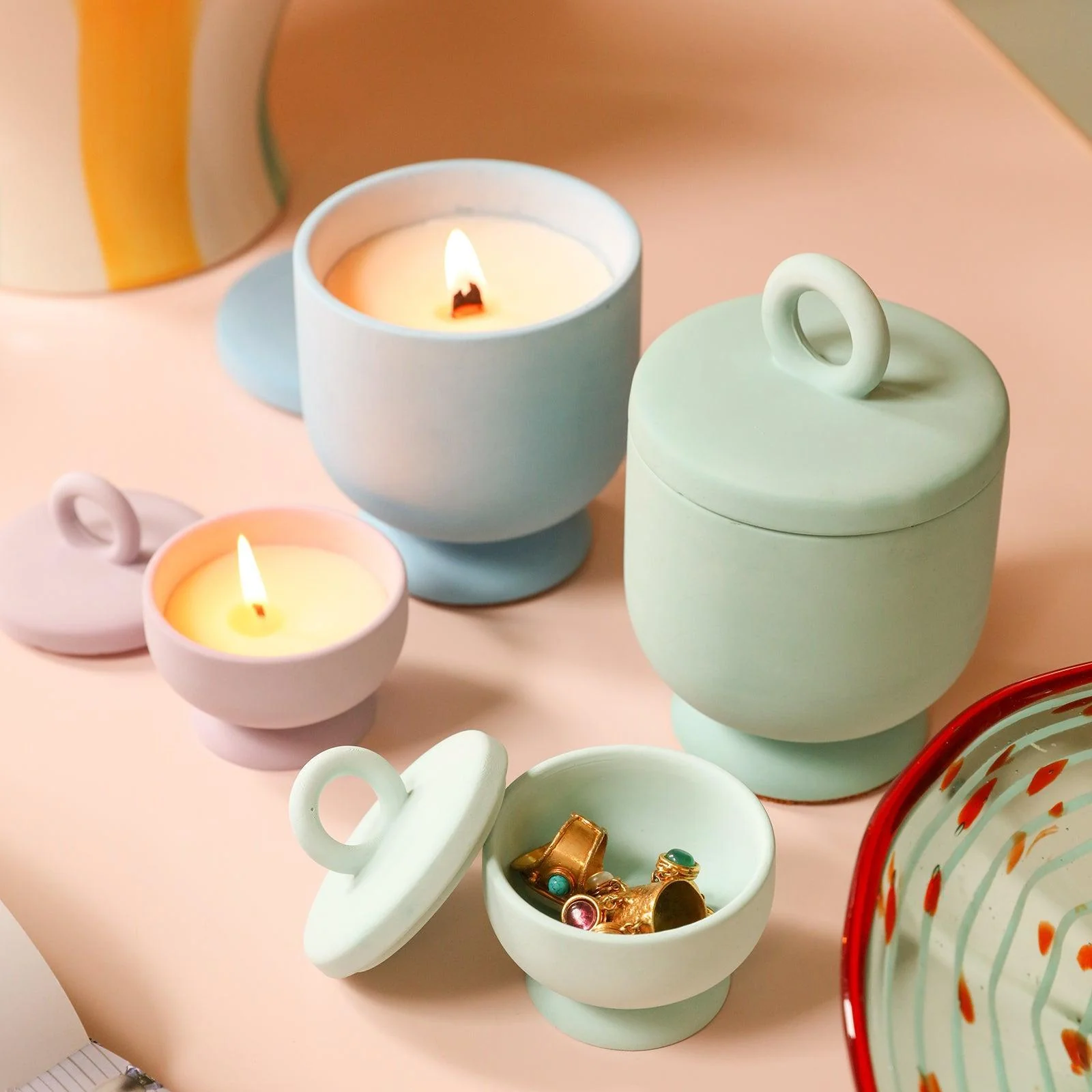 Chalice Candle Jar with Ring Handle Lid Silicone Mold - Image 5