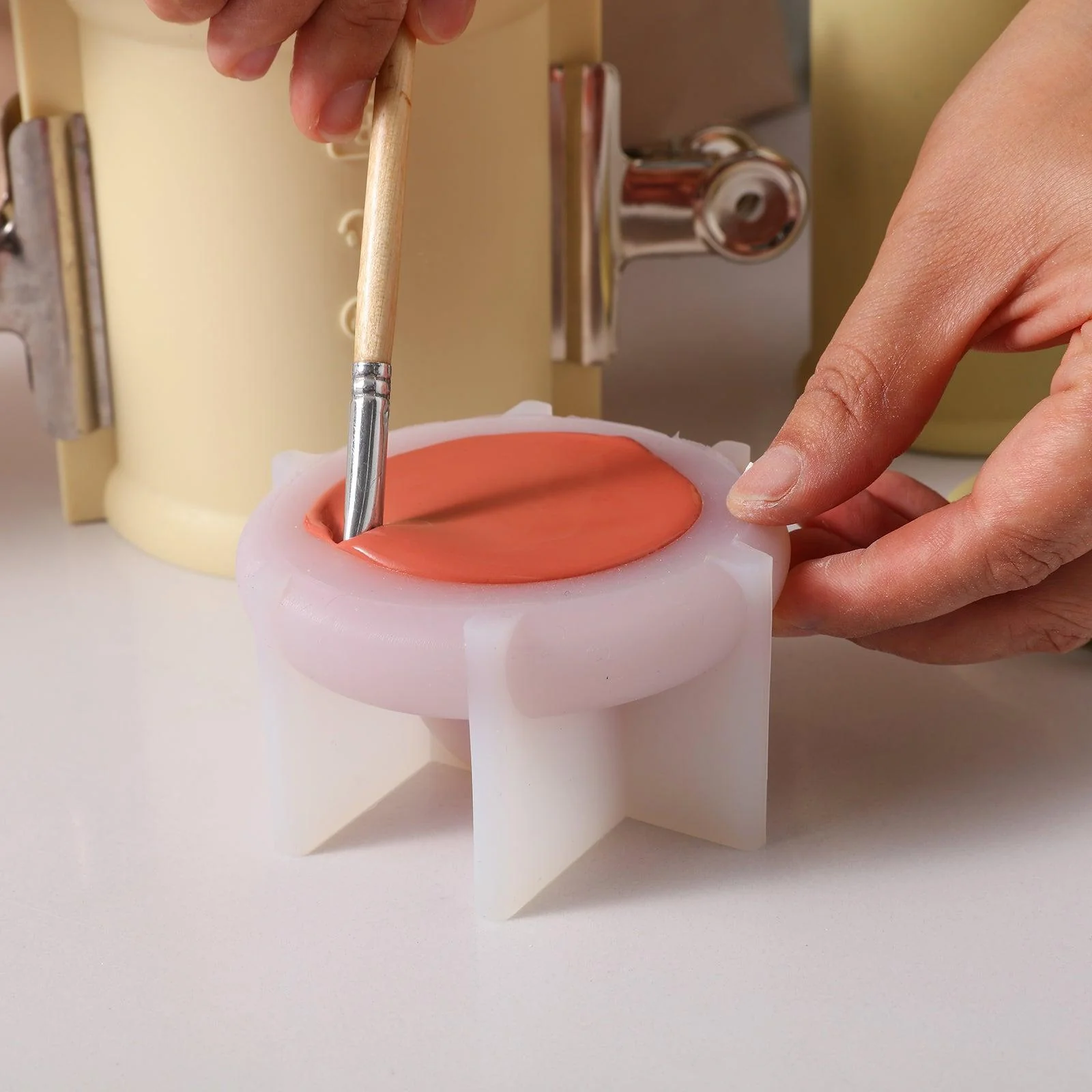 Cylinder Tall Candle Jar with Ring Handle Lid Silicone Mold - Image 3