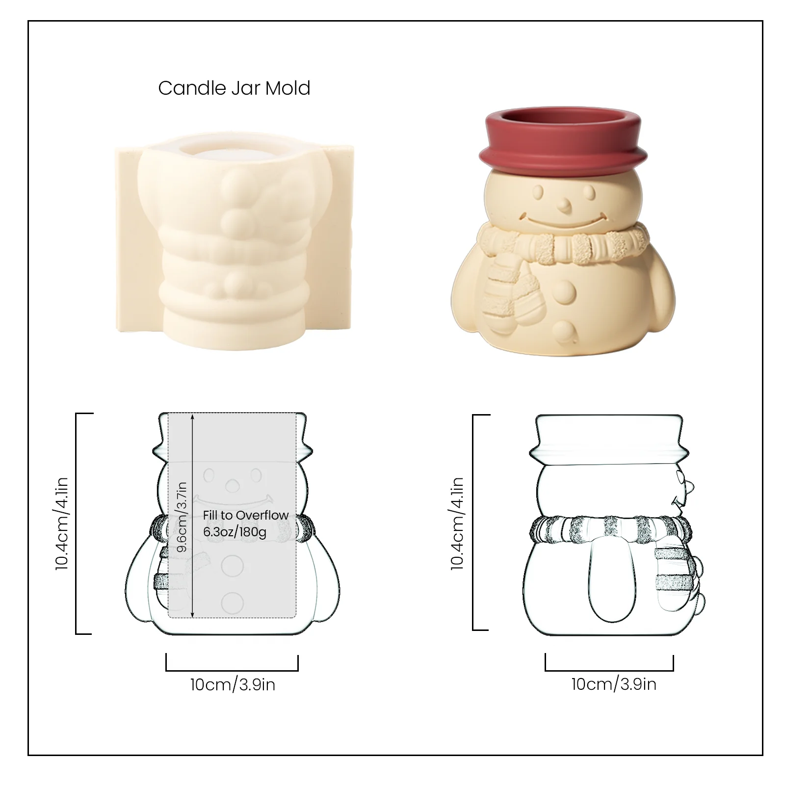 Cheery Snowman's Winter Glow Candle Jar Mold - Image 10