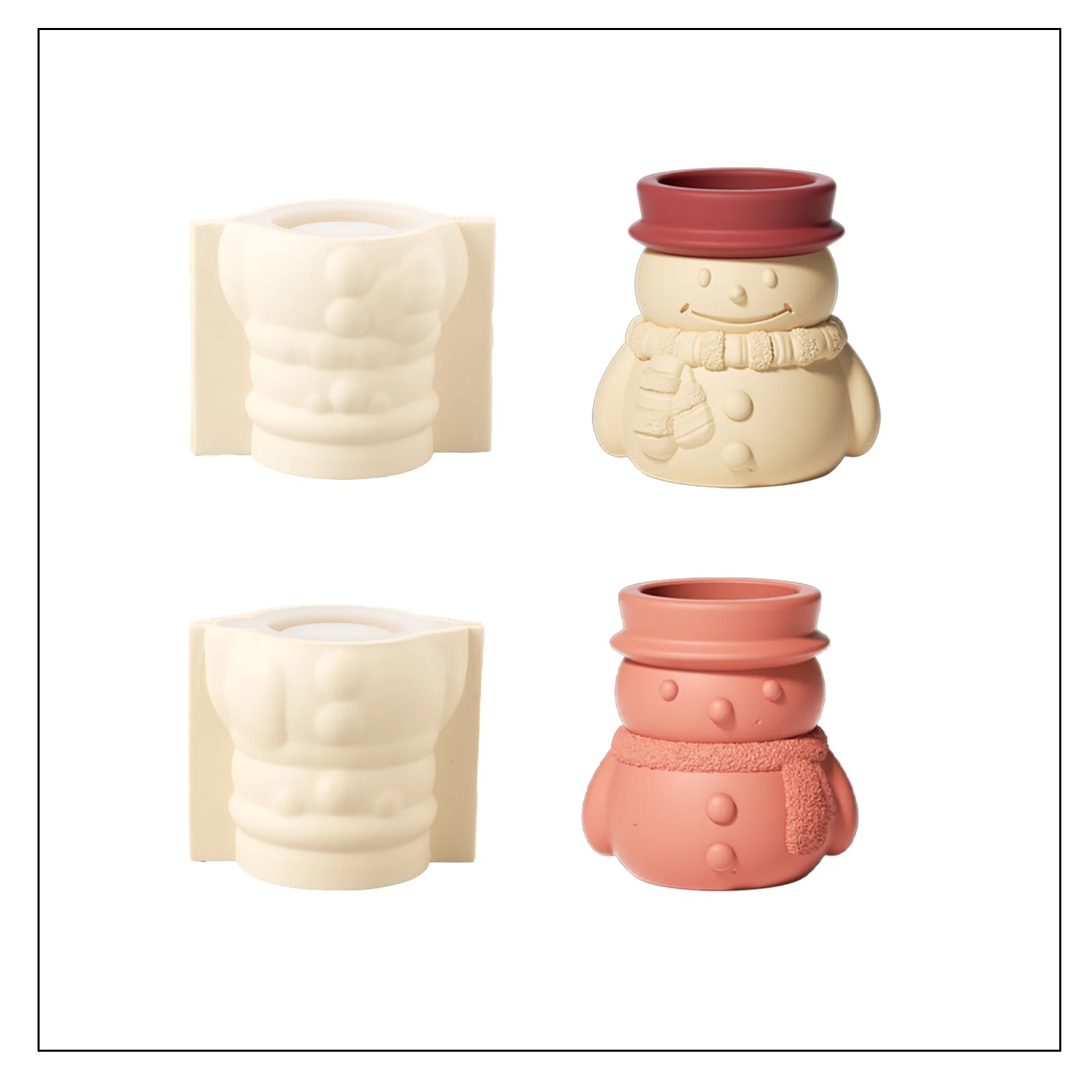 Cheery Snowman's Winter Glow Candle Jar Mold - Image 11