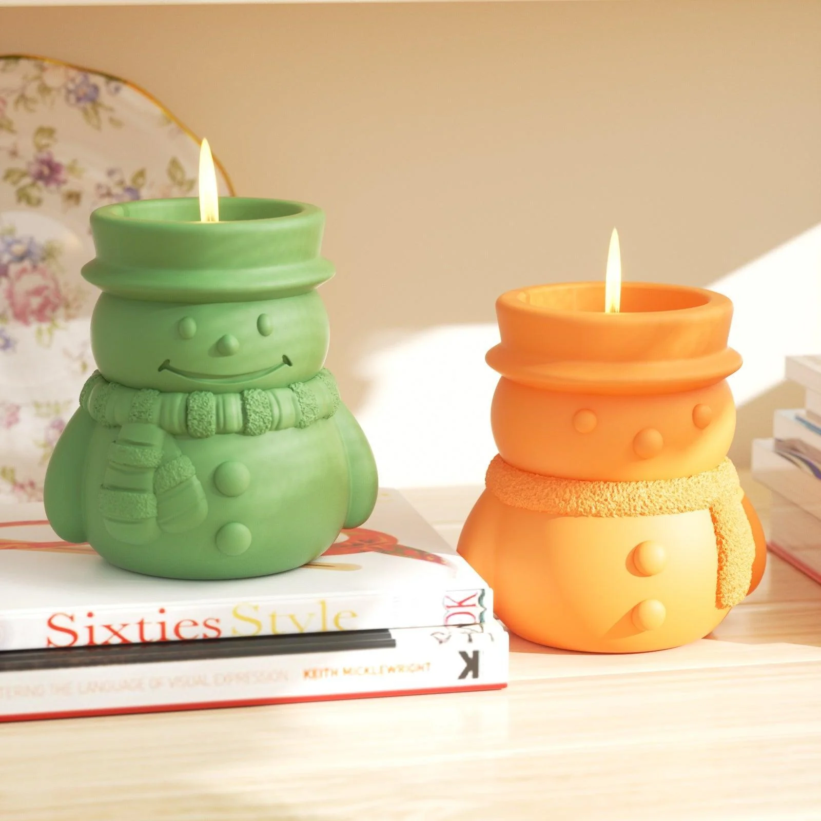 Cheery Snowman's Winter Glow Candle Jar Mold - Image 4