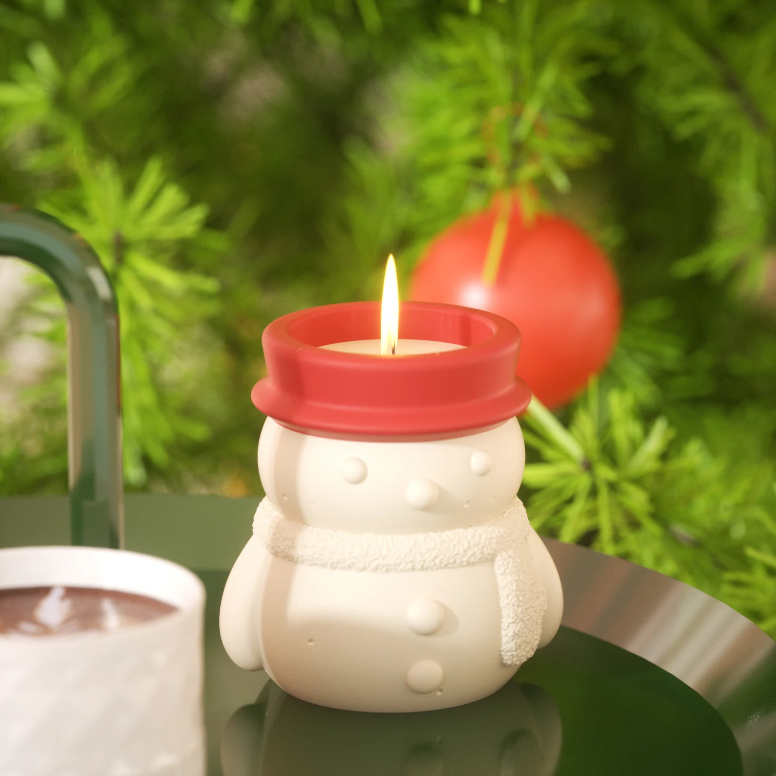Cheery Snowman's Winter Glow Candle Jar Mold - Image 5