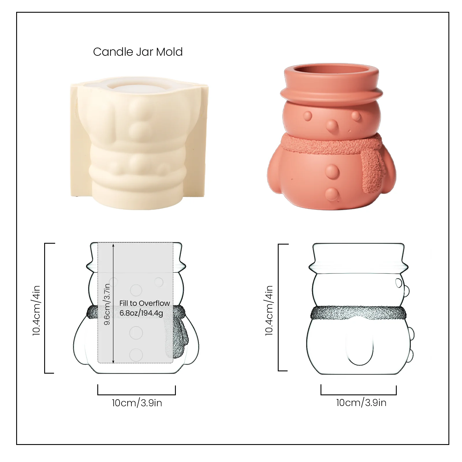 Cheery Snowman's Winter Glow Candle Jar Mold - Image 9