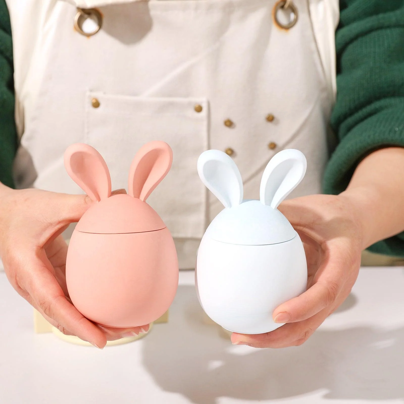 Hoppy Bunny - 3.5oz &8oz Eared Easter Egg Candle Jar Silicone Mold - â… - Image 3
