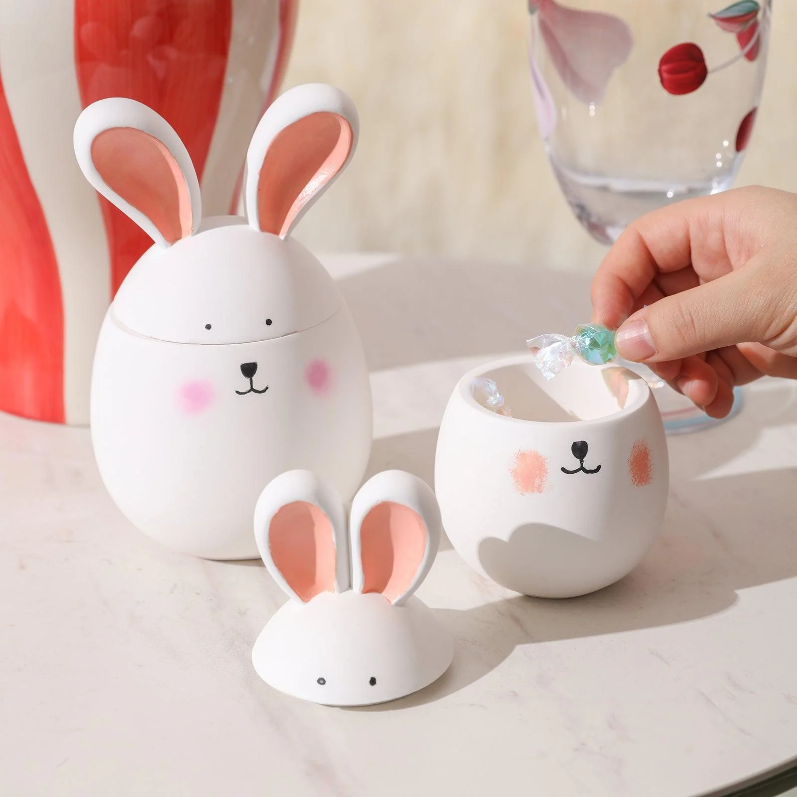 Hoppy Bunny - 3.5oz &8oz Eared Easter Egg Candle Jar Silicone Mold - â… - Image 6