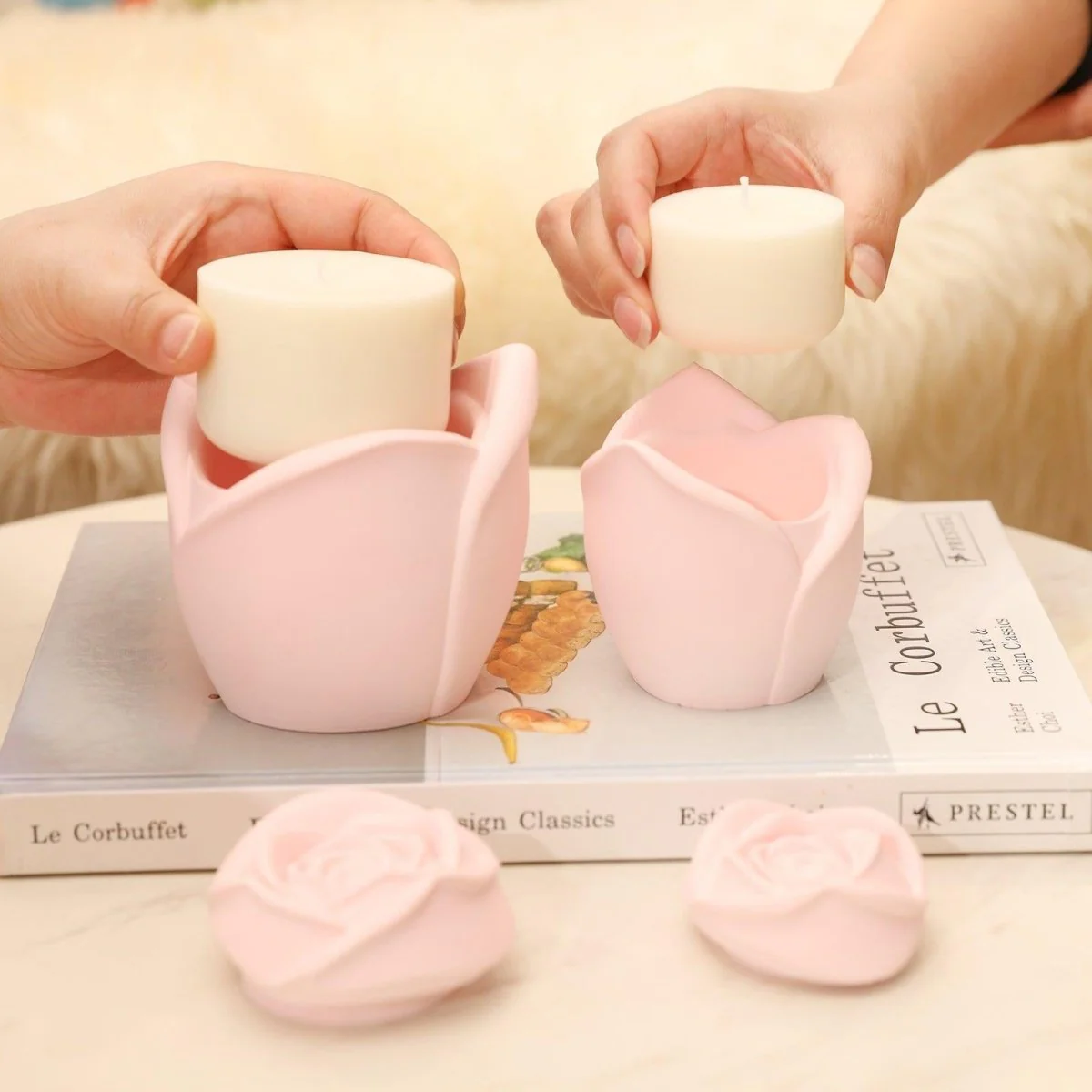 Rose Reverie Candle Jar Silicone Mold With Refill Mold Collection - Image 6