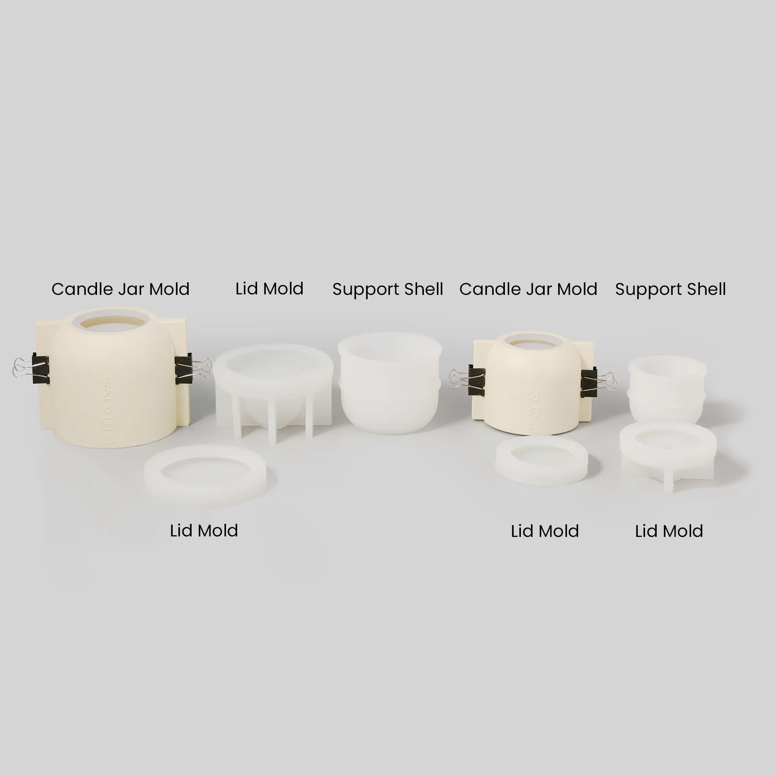 Simple Style Candle Jar & Lids Silicone Mold With Refill Mold - Image 10