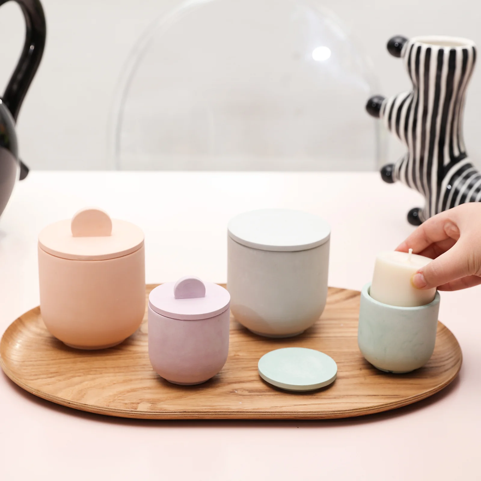 Simple Style Candle Jar & Lids Silicone Mold With Refill Mold - Image 5
