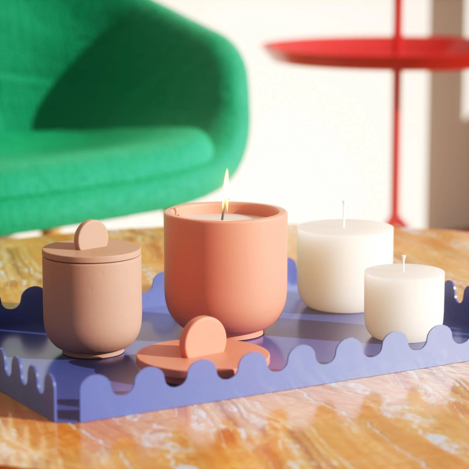 Simple Style Candle Jar & Raised Lids Silicone Mold With Refill Mold - Image 5