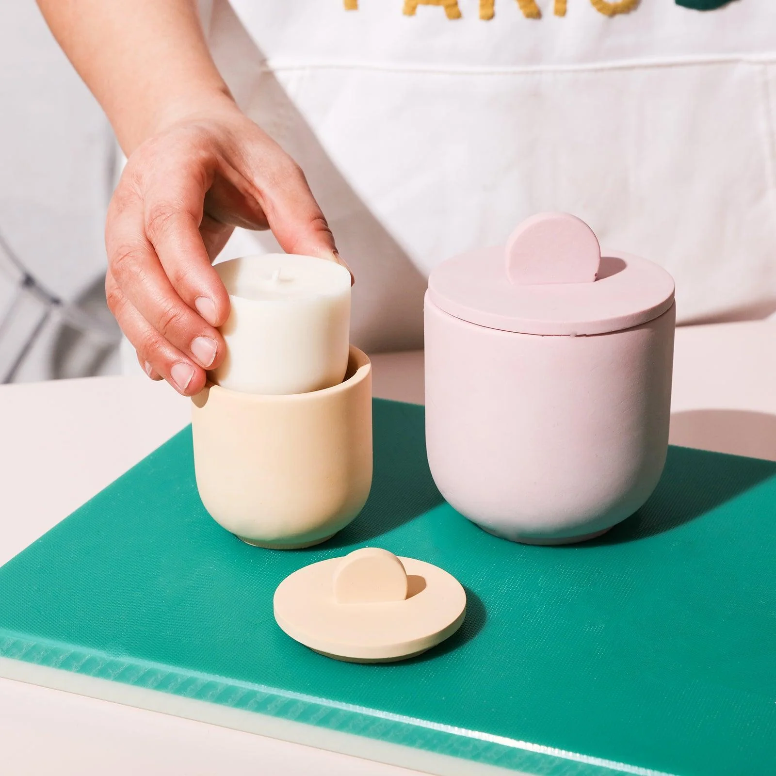 Simple Style Candle Jar & Raised Lids Silicone Mold With Refill Mold - Image 6