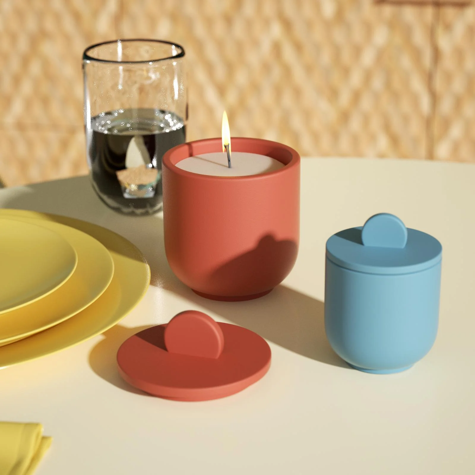 Simple Style Candle Jar & Raised Lids Silicone Mold With Refill Mold - Image 7