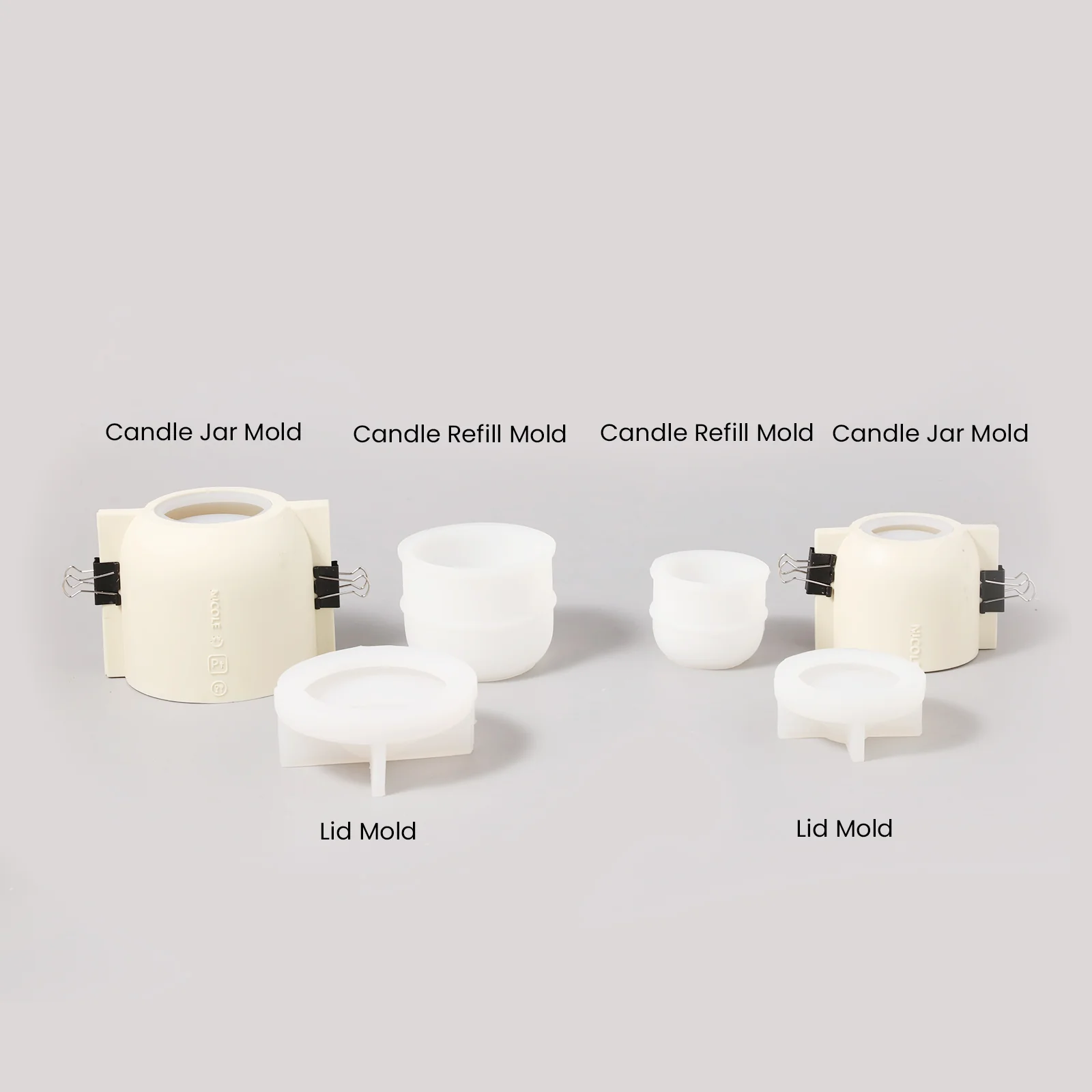 Simple Style Candle Jar & Raised Lids Silicone Mold With Refill Mold - Image 9