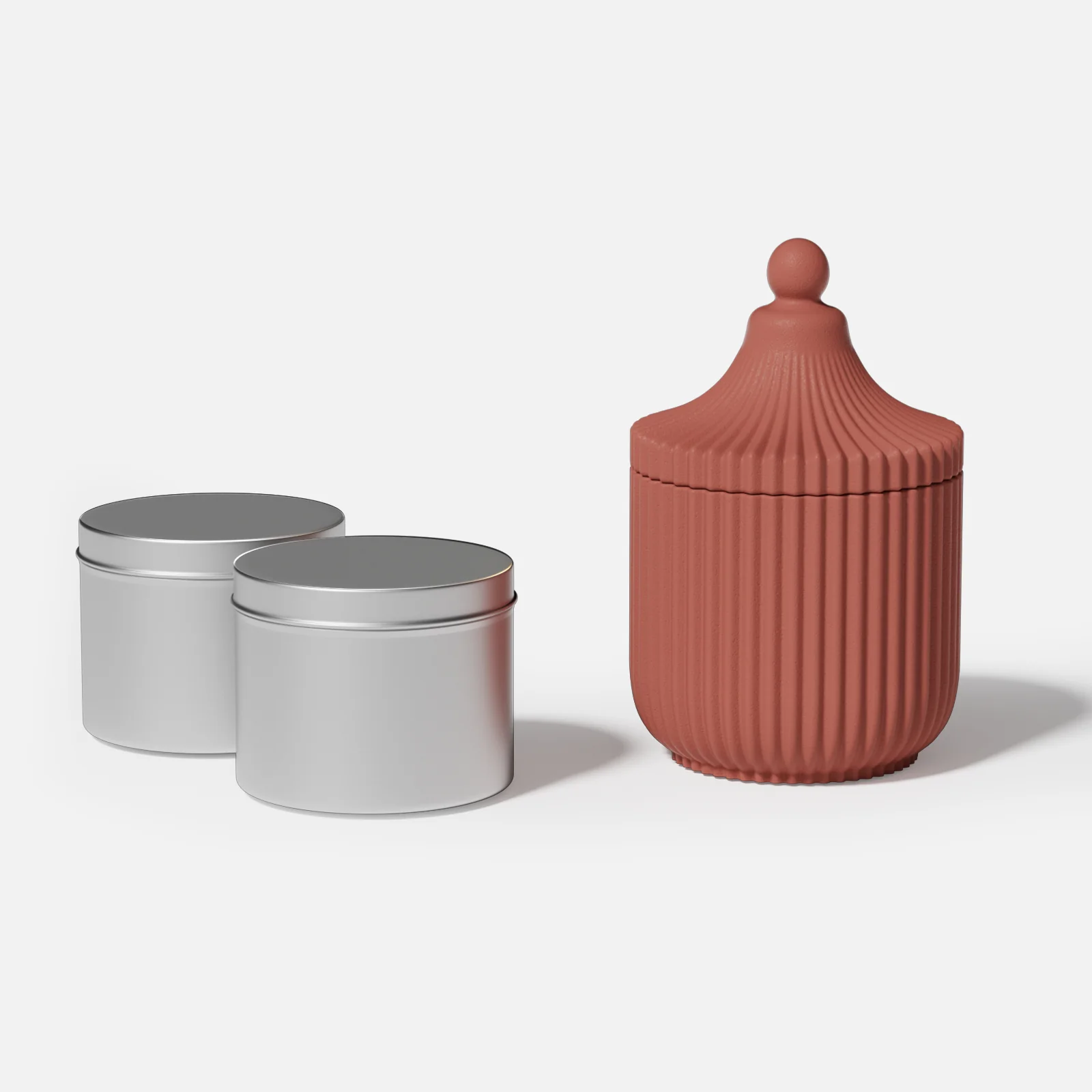 Carousel Ridged Candle Jar with 6 OZ Refill Candle Tin