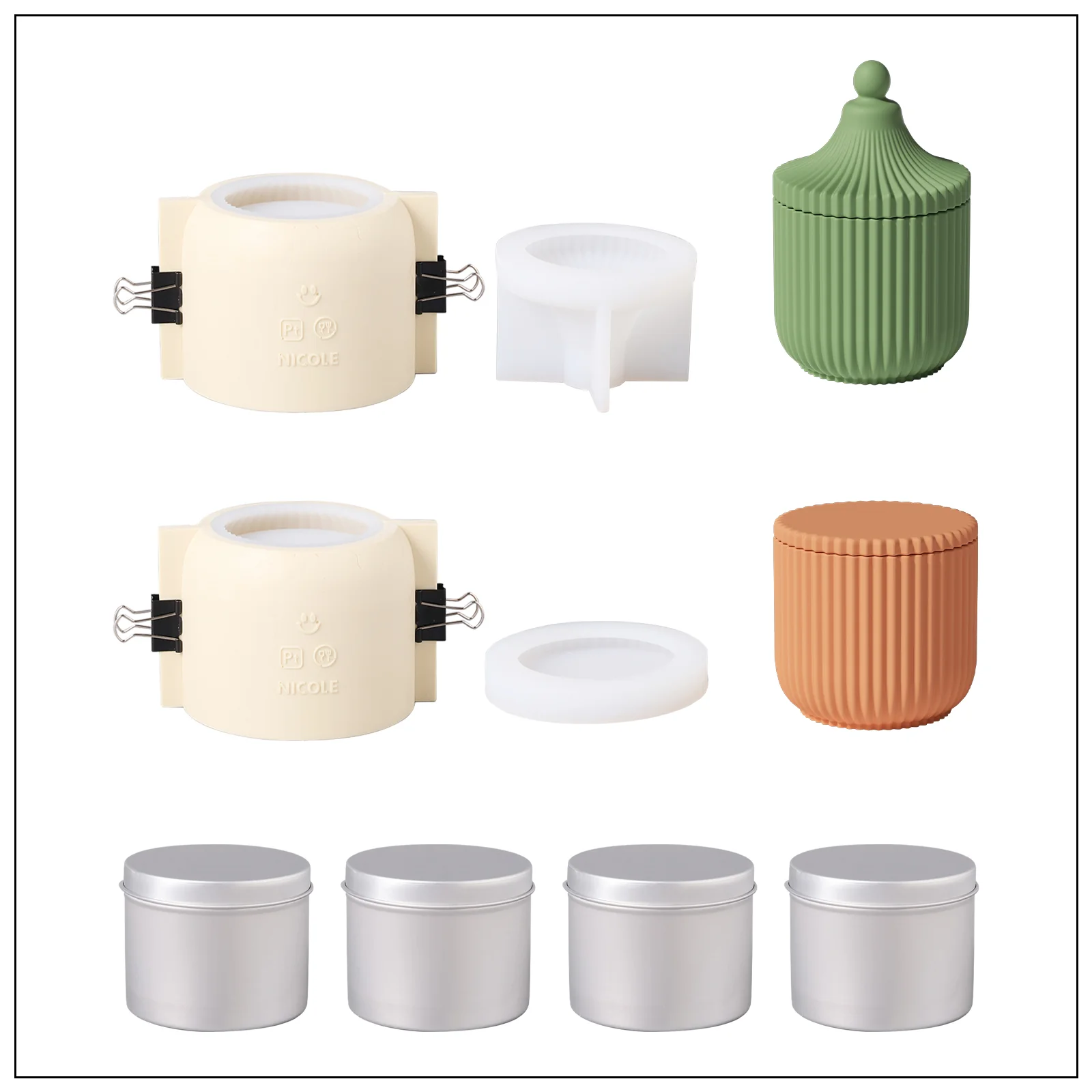 Carousel Ridged Candle Jar with 6 OZ Refill Candle Tin - Image 13