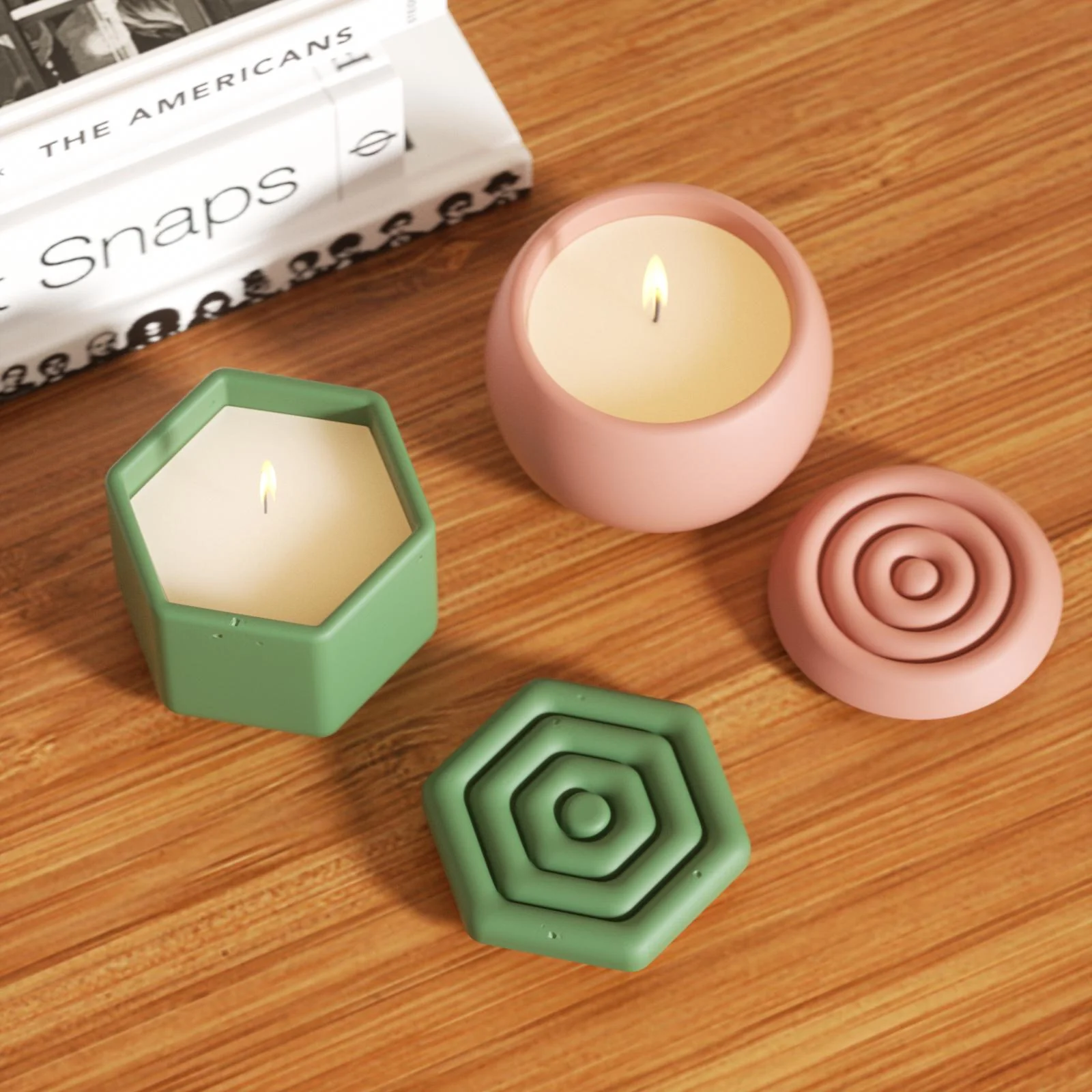 Serenity Ripple Sphere Candle Jar Silicone Mold with 7oz Candle Refill Mold - Image 8
