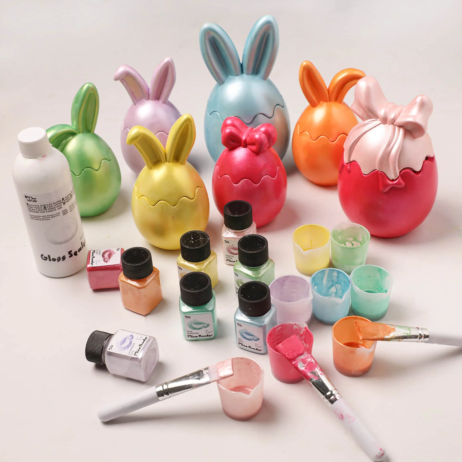 Hop & Bow Bunny Egg Candle Jar Silicone Mold Collection - Image 4