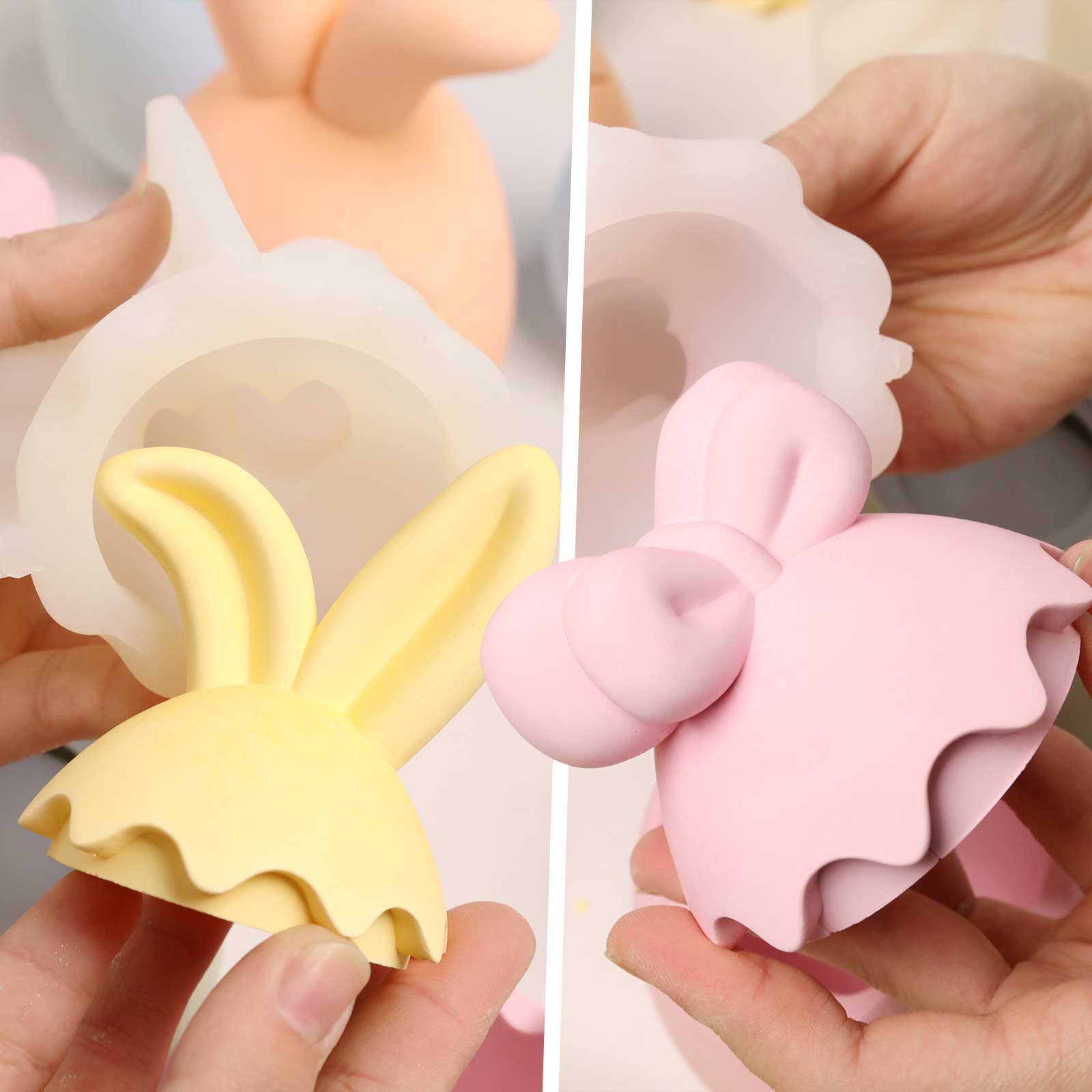 Hop & Bow Bunny Egg Candle Jar Silicone Mold Collection - Image 7