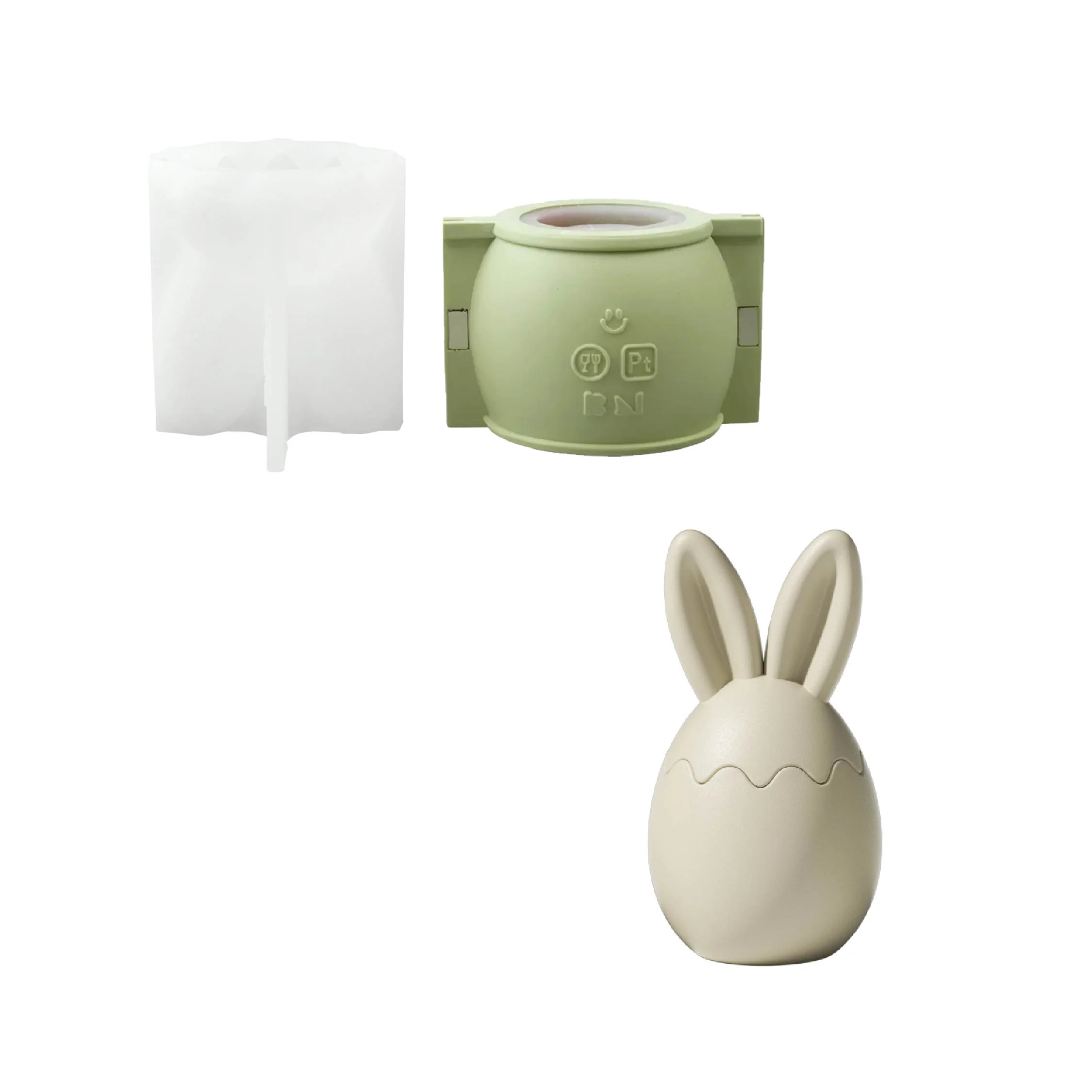 Classic & Floppy Bunny Egg Candle Jar Silicone Mold Collection - Image 13
