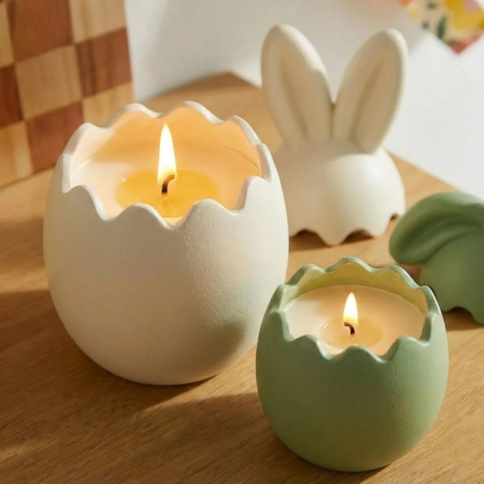 Classic & Floppy Bunny Egg Candle Jar Silicone Mold Collection - Image 3
