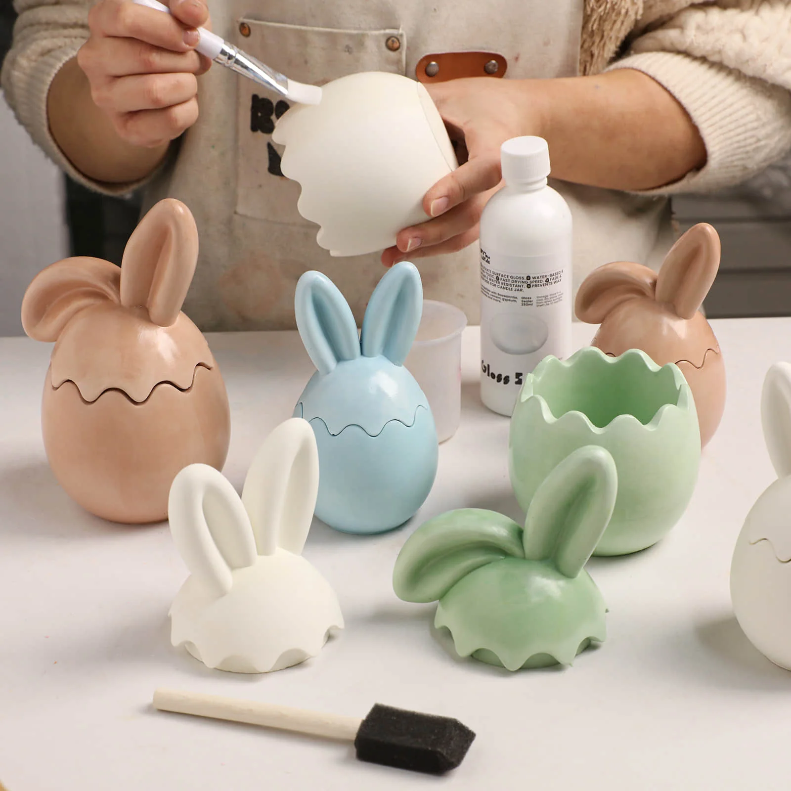 Classic & Floppy Bunny Egg Candle Jar Silicone Mold Collection - Image 8