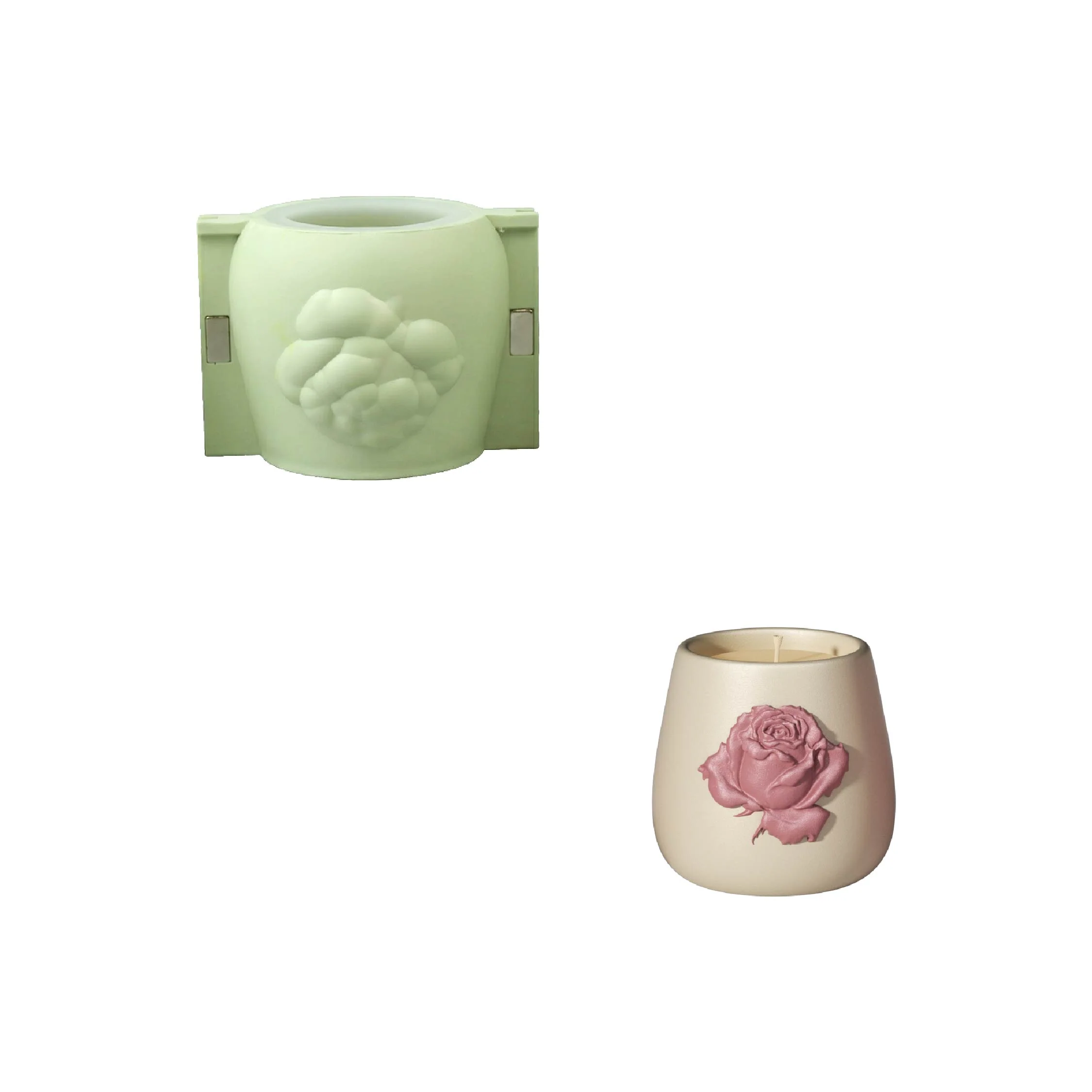 Rose Relief Candle Jar Silicone Mold Collection - Image 13
