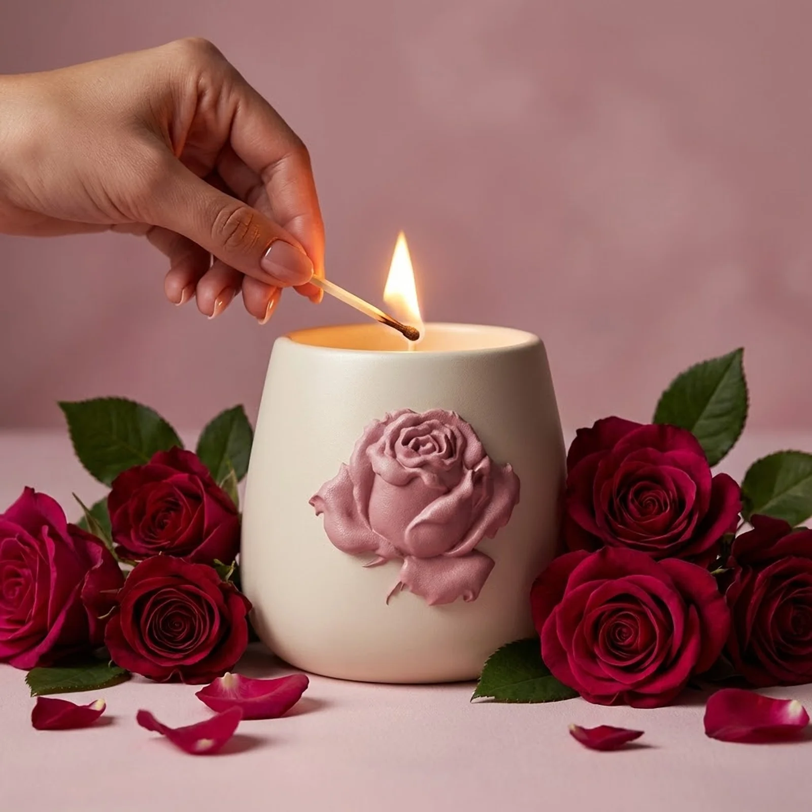Rose Relief Candle Jar Silicone Mold Collection - Image 2