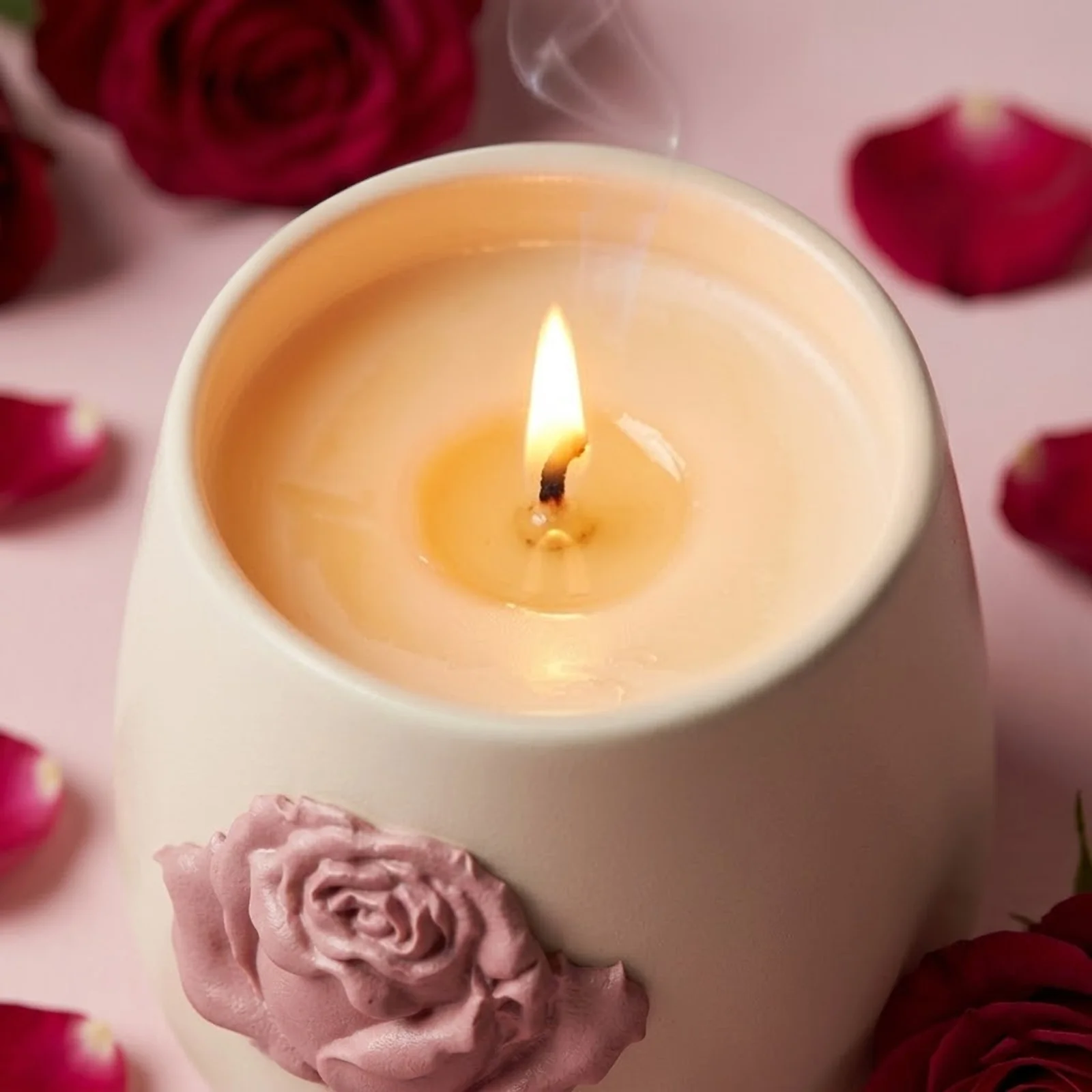 Rose Relief Candle Jar Silicone Mold Collection - Image 3