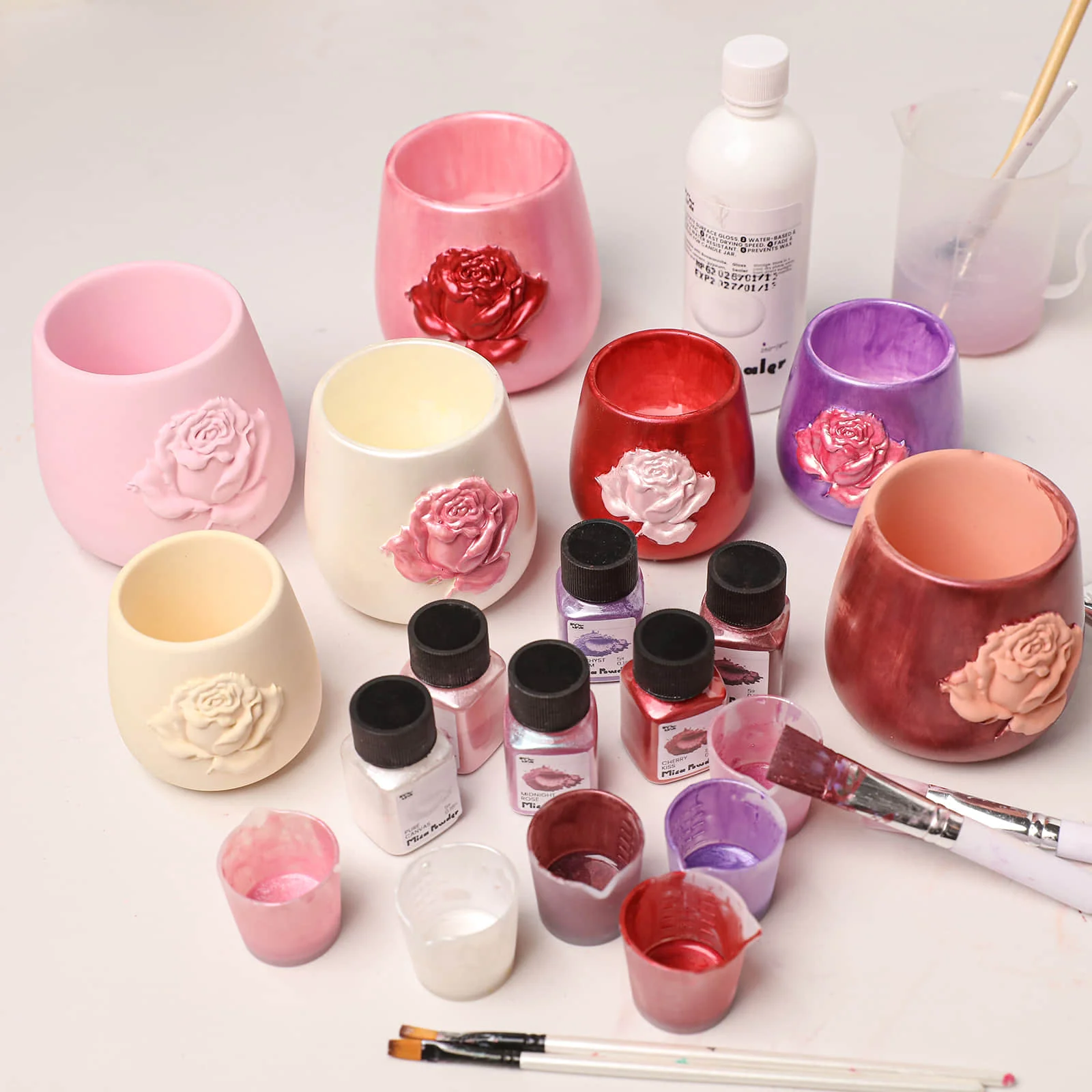 Rose Relief Candle Jar Silicone Mold Collection - Image 7