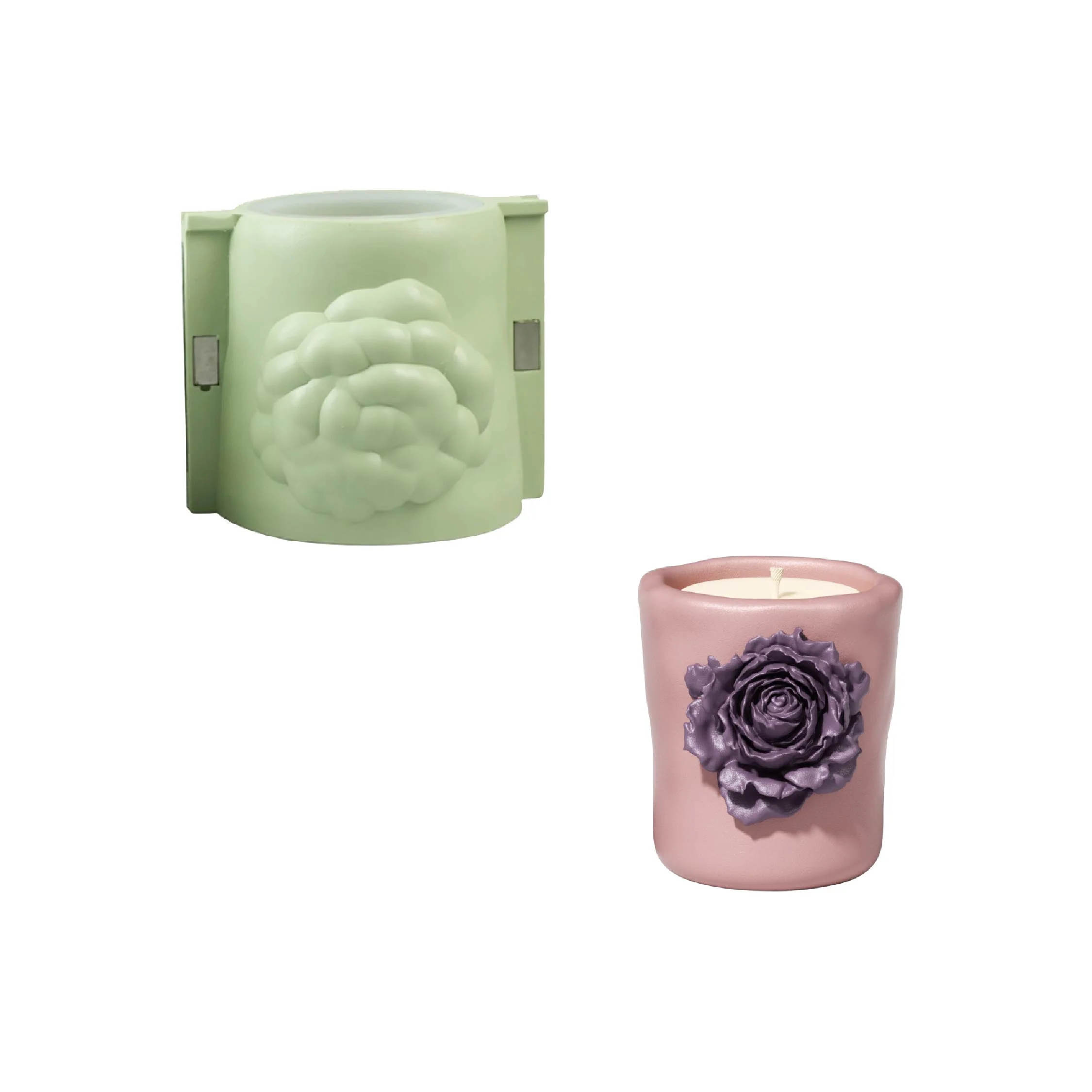 Rose Sculpture Candle Jar Silicone Mold Collection - Image 15