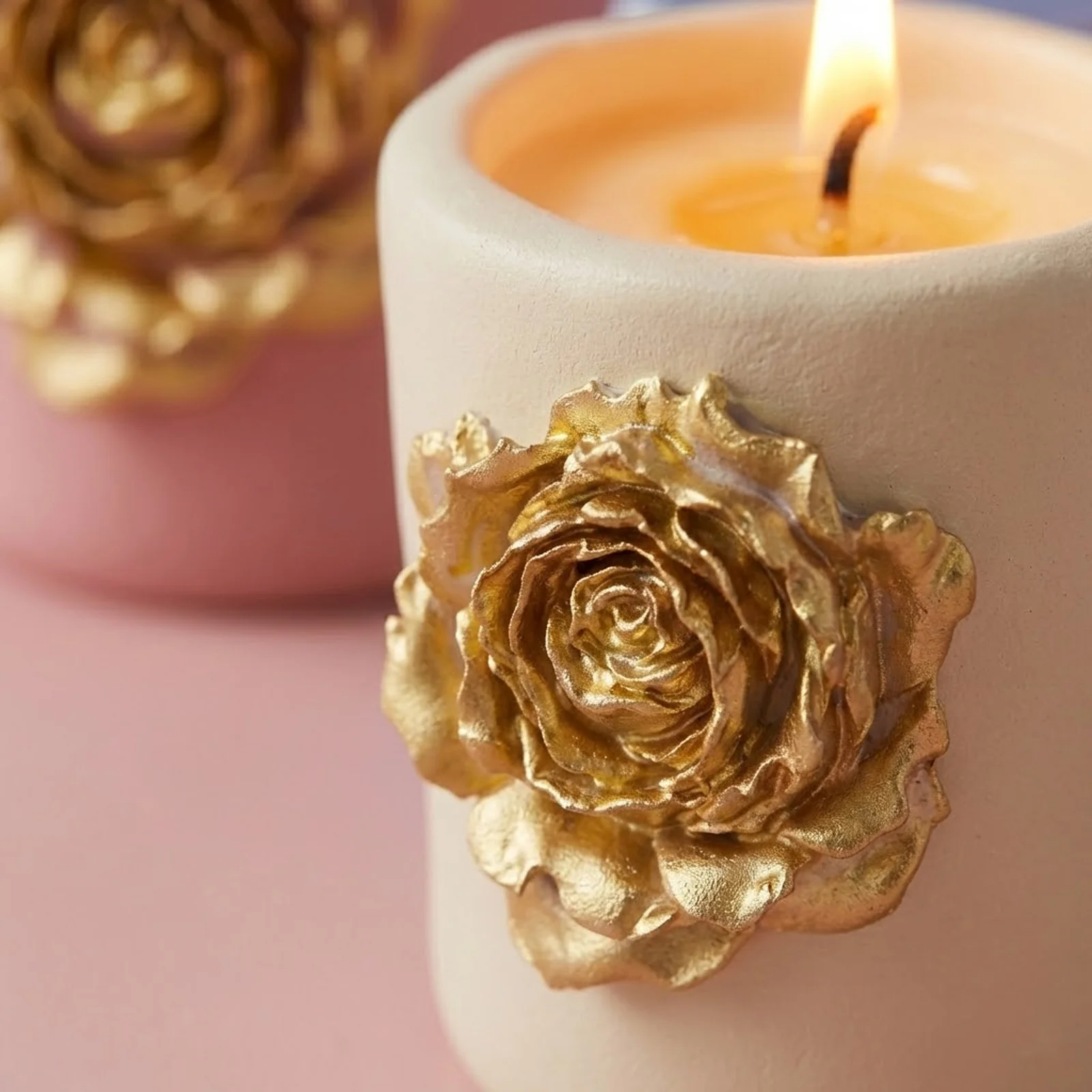 Rose Sculpture Candle Jar Silicone Mold Collection - Image 2