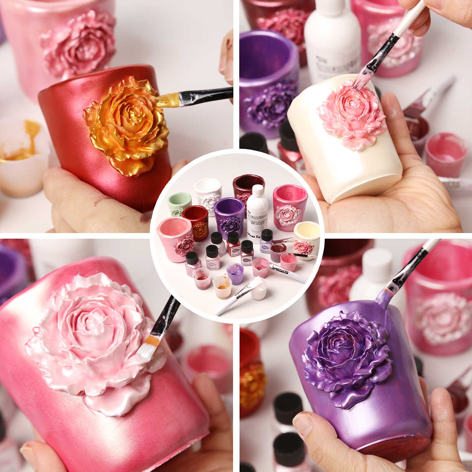 Rose Sculpture Candle Jar Silicone Mold Collection - Image 9