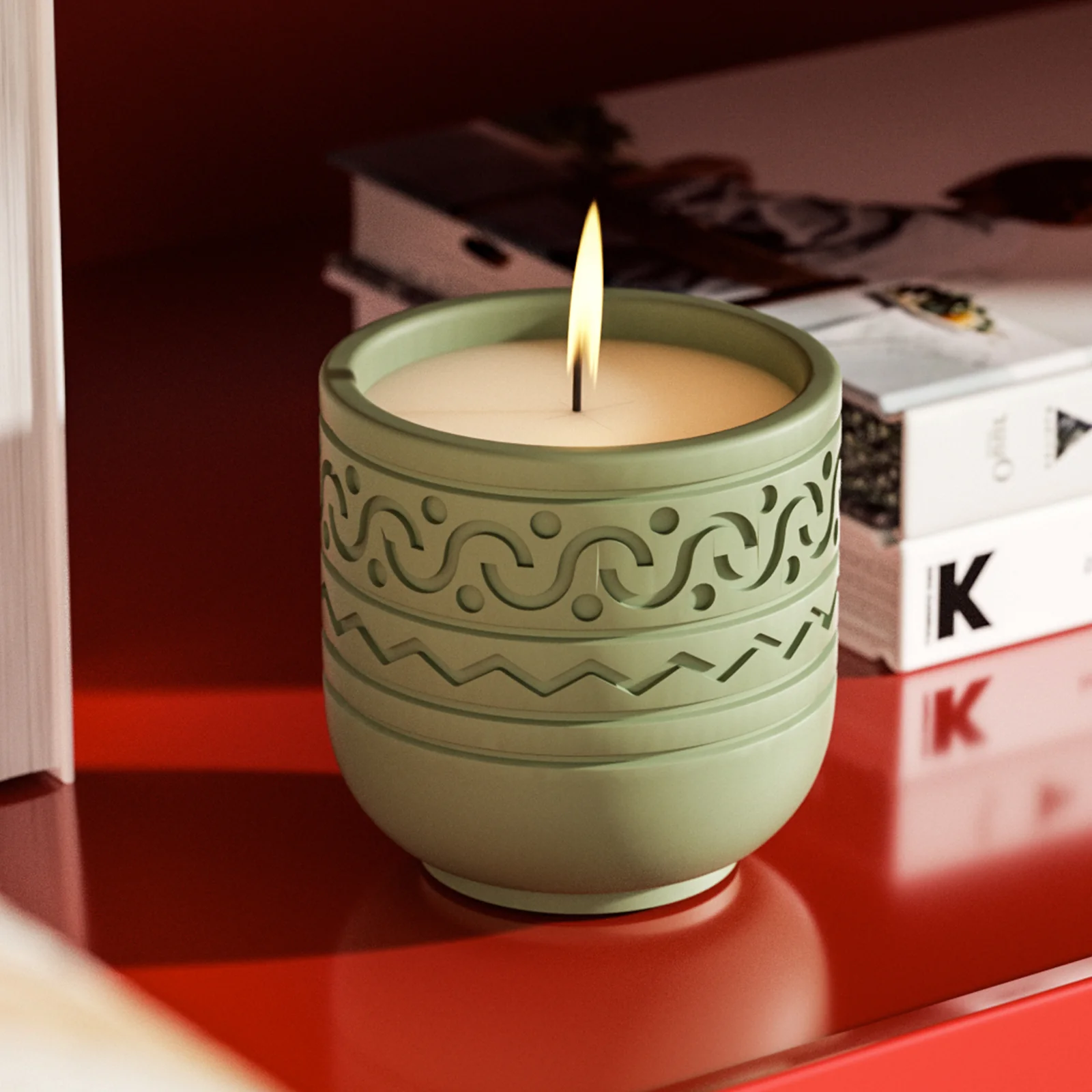 S-shape Pattern Totem Candle Jar Silicone Mold - Image 4