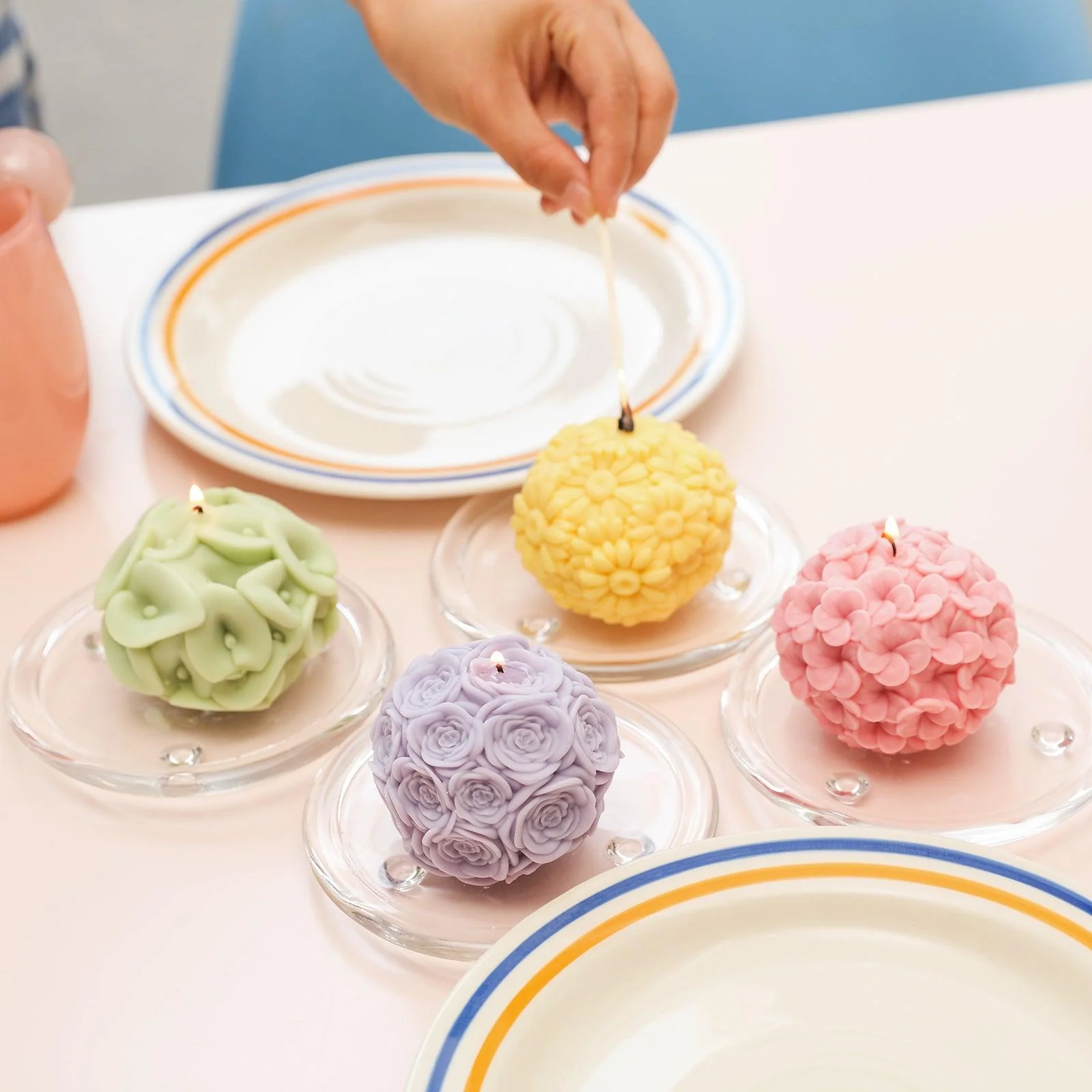 Whispering Floral Orbs Candle Silicone Mold Collection - Image 4