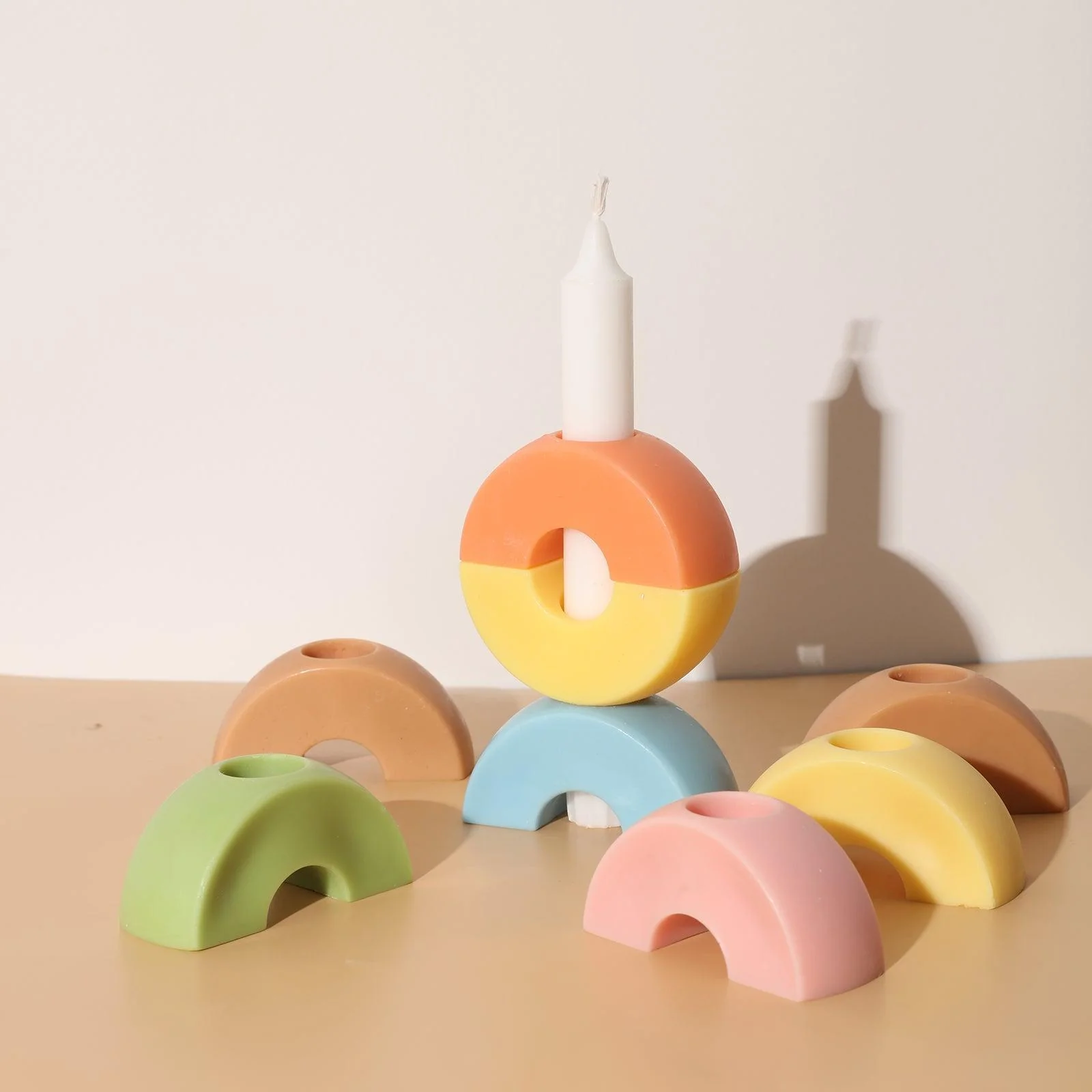 Aneliya × Boowan Nicole | Circle shape - Stackable Modular Candle Silicone Mold - Image 5