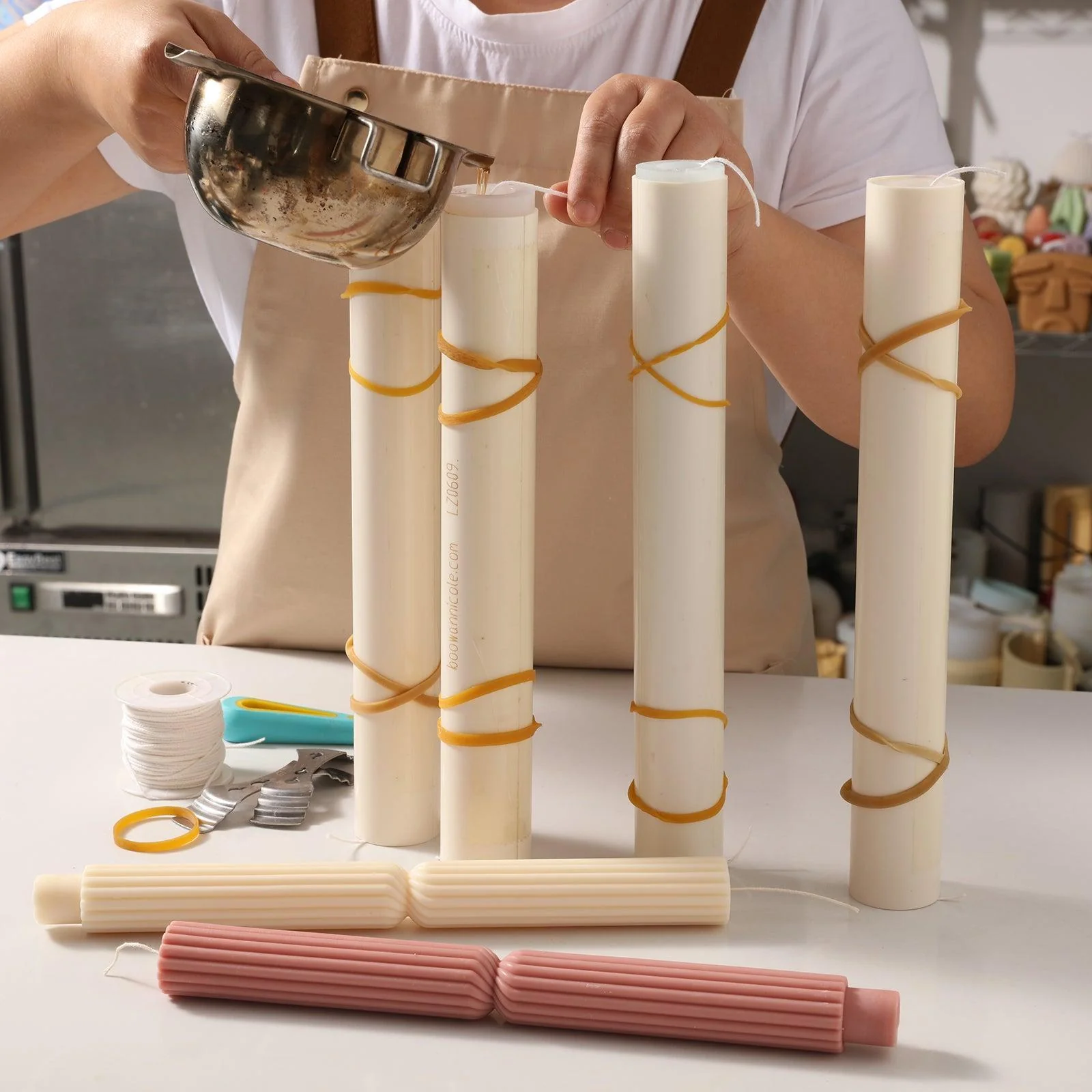Doric Pillar Taper Candle Silicone Mold - Image 2