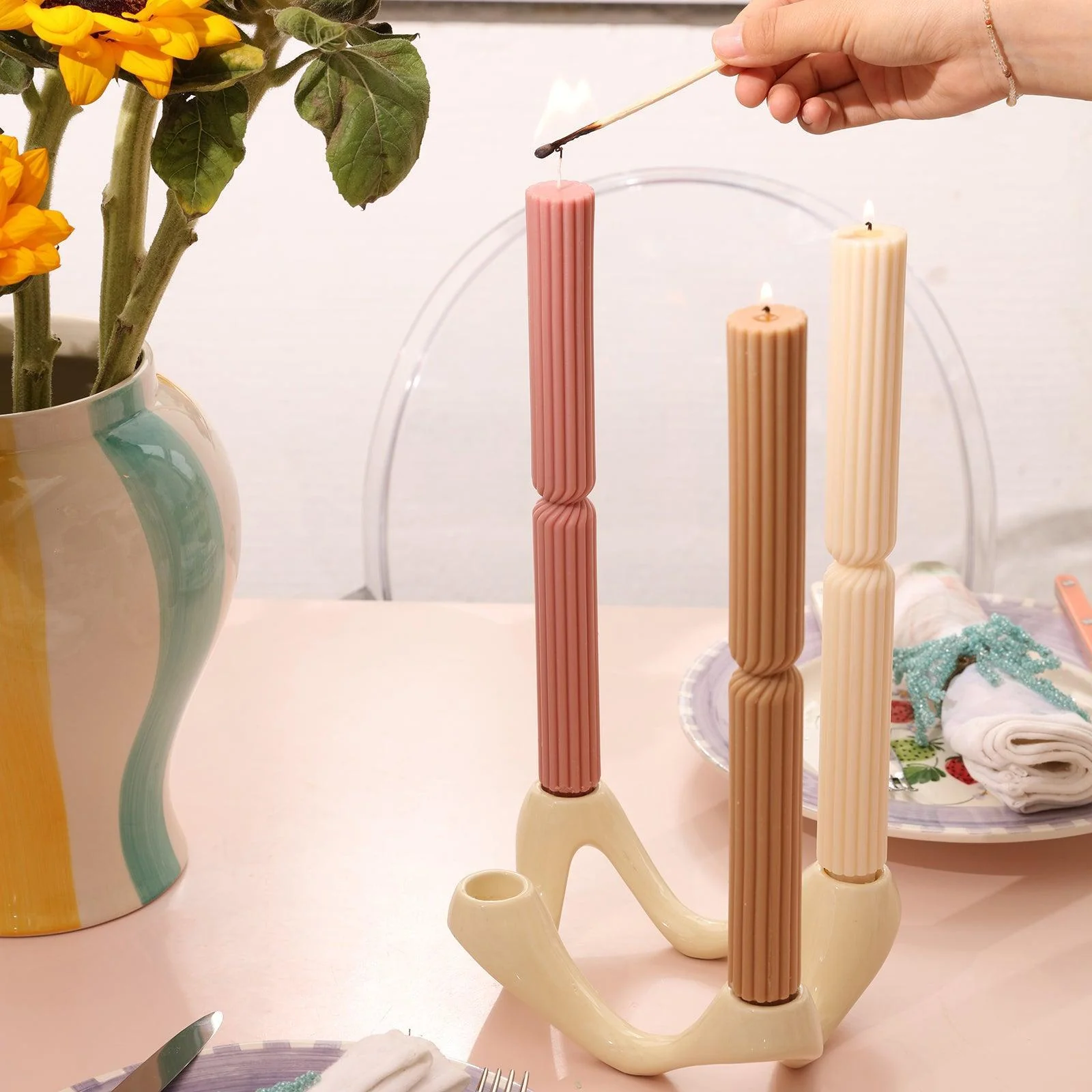 Doric Pillar Taper Candle Silicone Mold - Image 4
