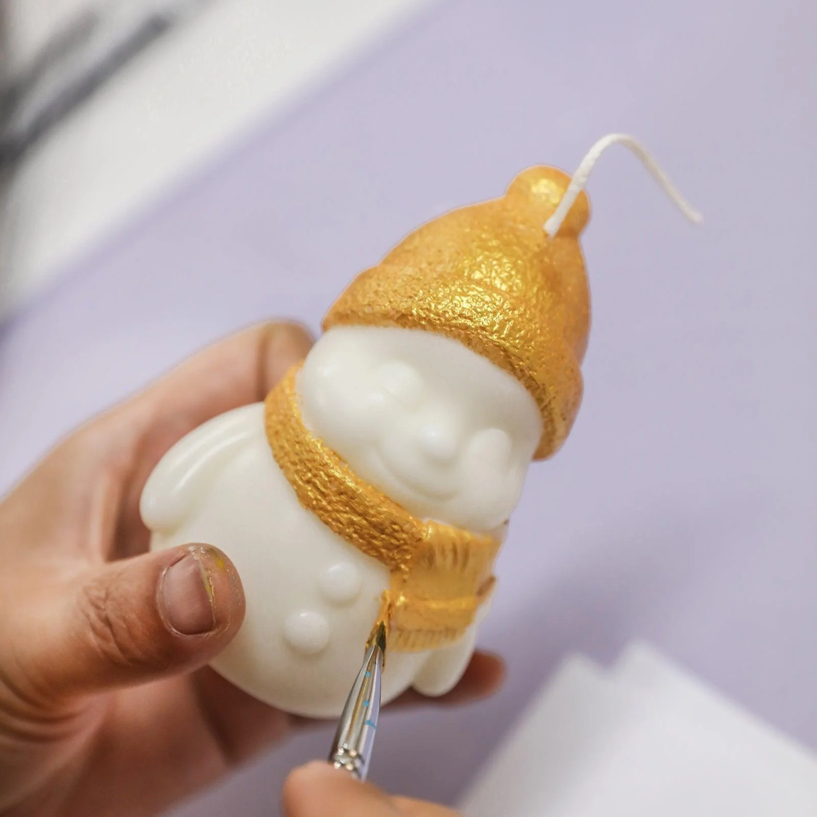 Smiling Snowman Candle Silicone Mold - Image 3