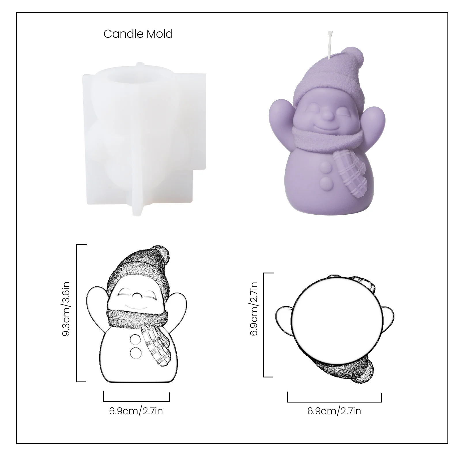 Cheering Snowman Candle Silicone Mold - Image 8