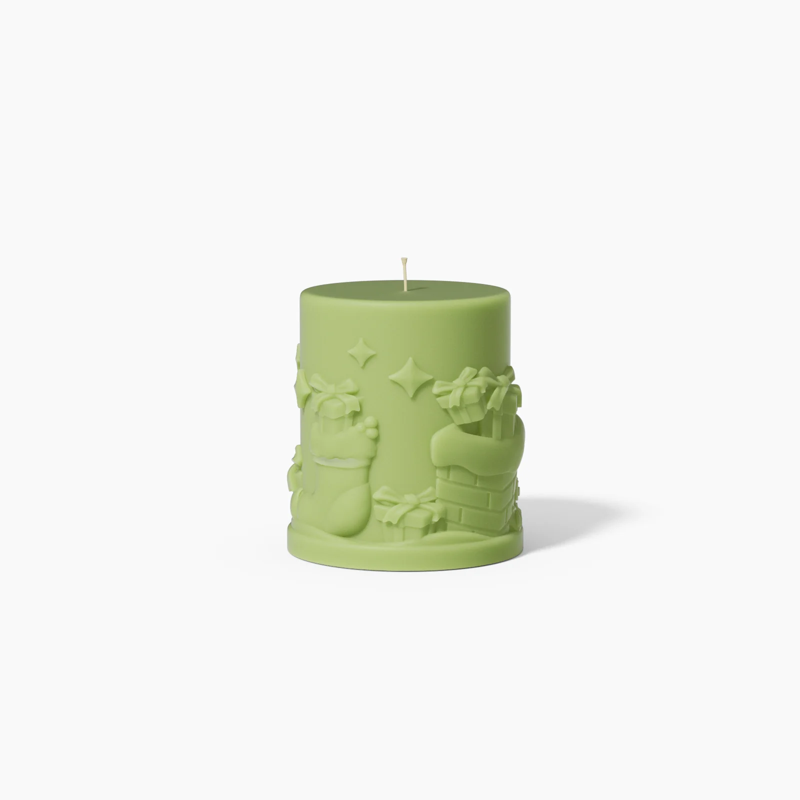 Embossed Christmas-themed Pillar Candle Mold