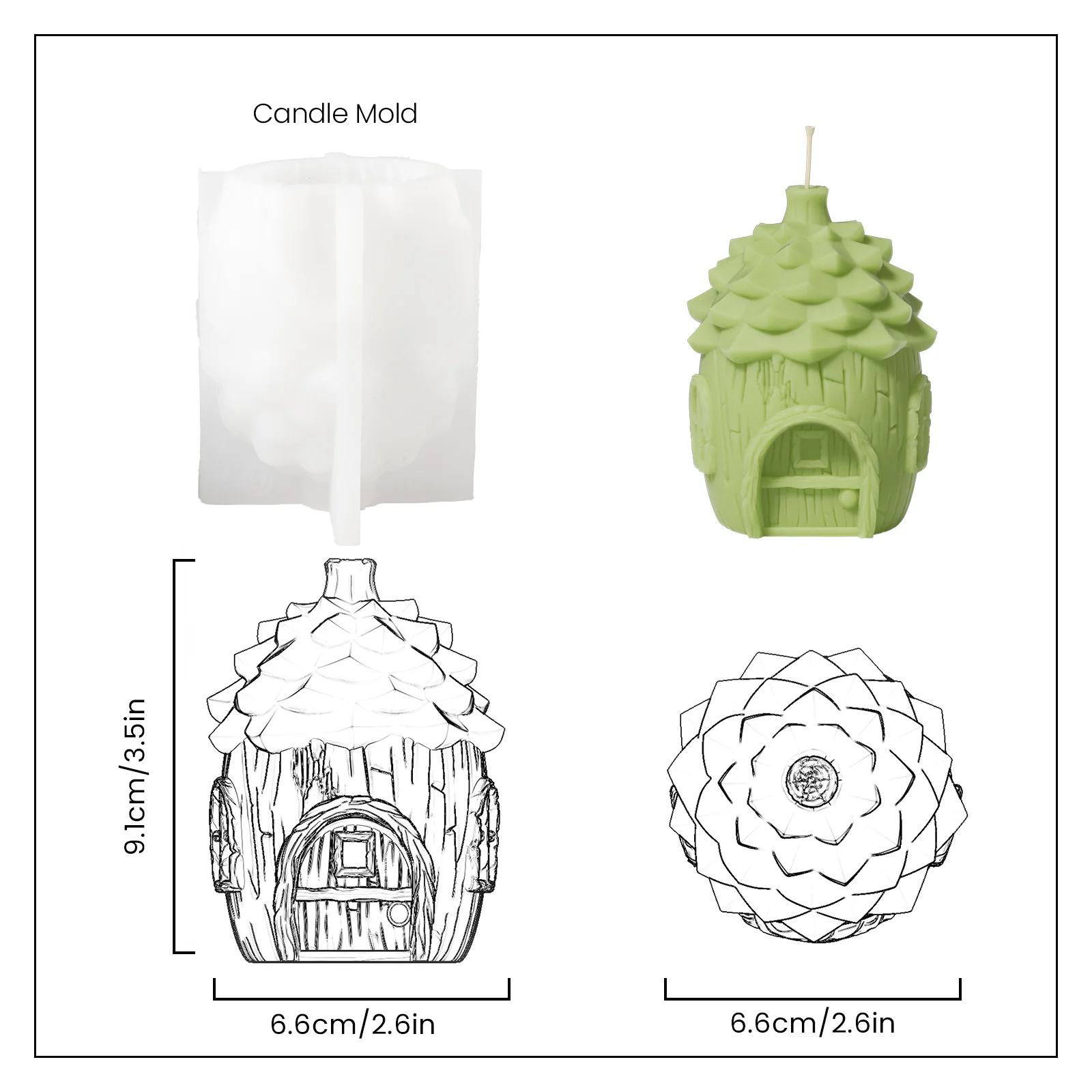 Miniature Fairy House Collection Candle Silicone Mold - Image 13