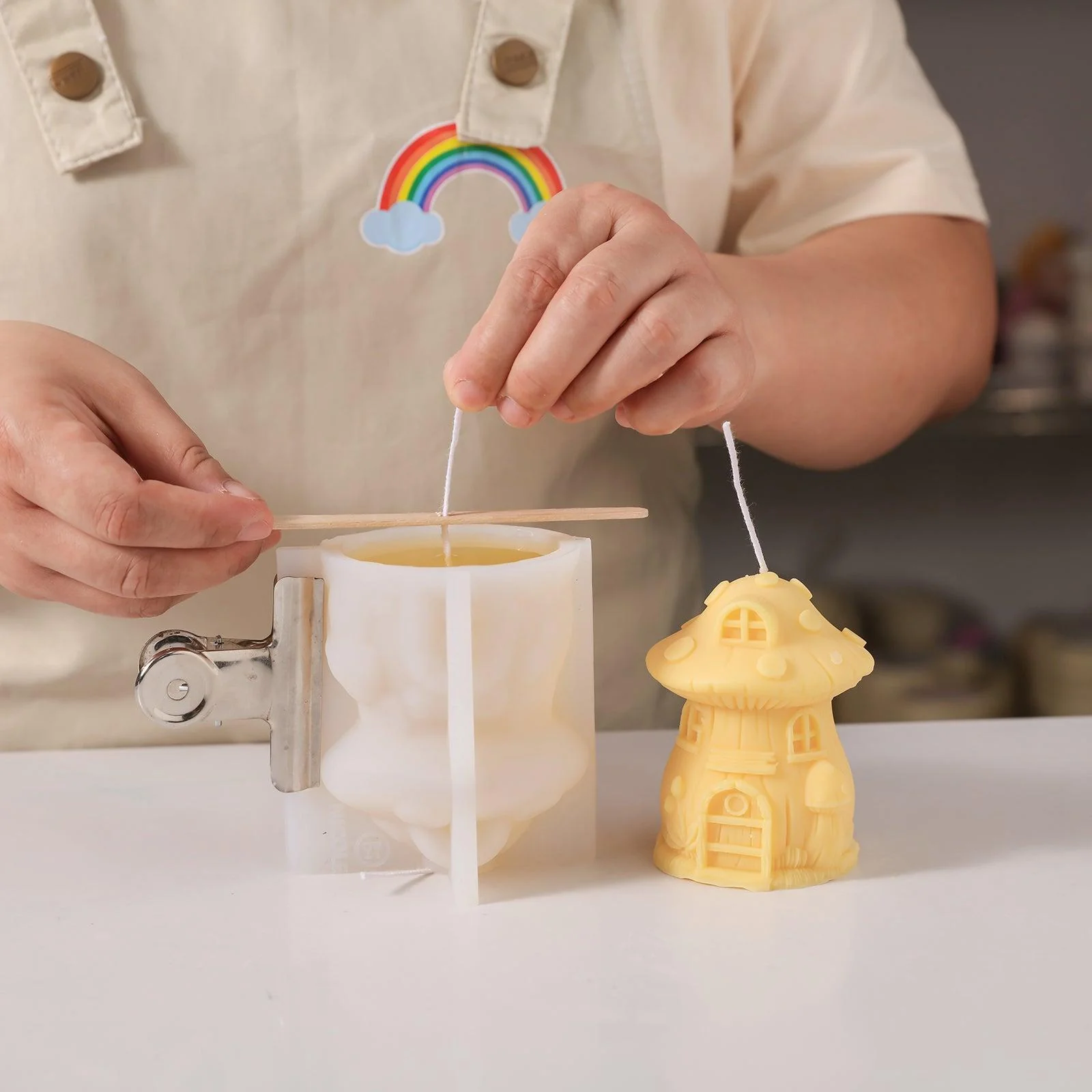 Miniature Mushroom House Candle Silicone Mold - Image 3