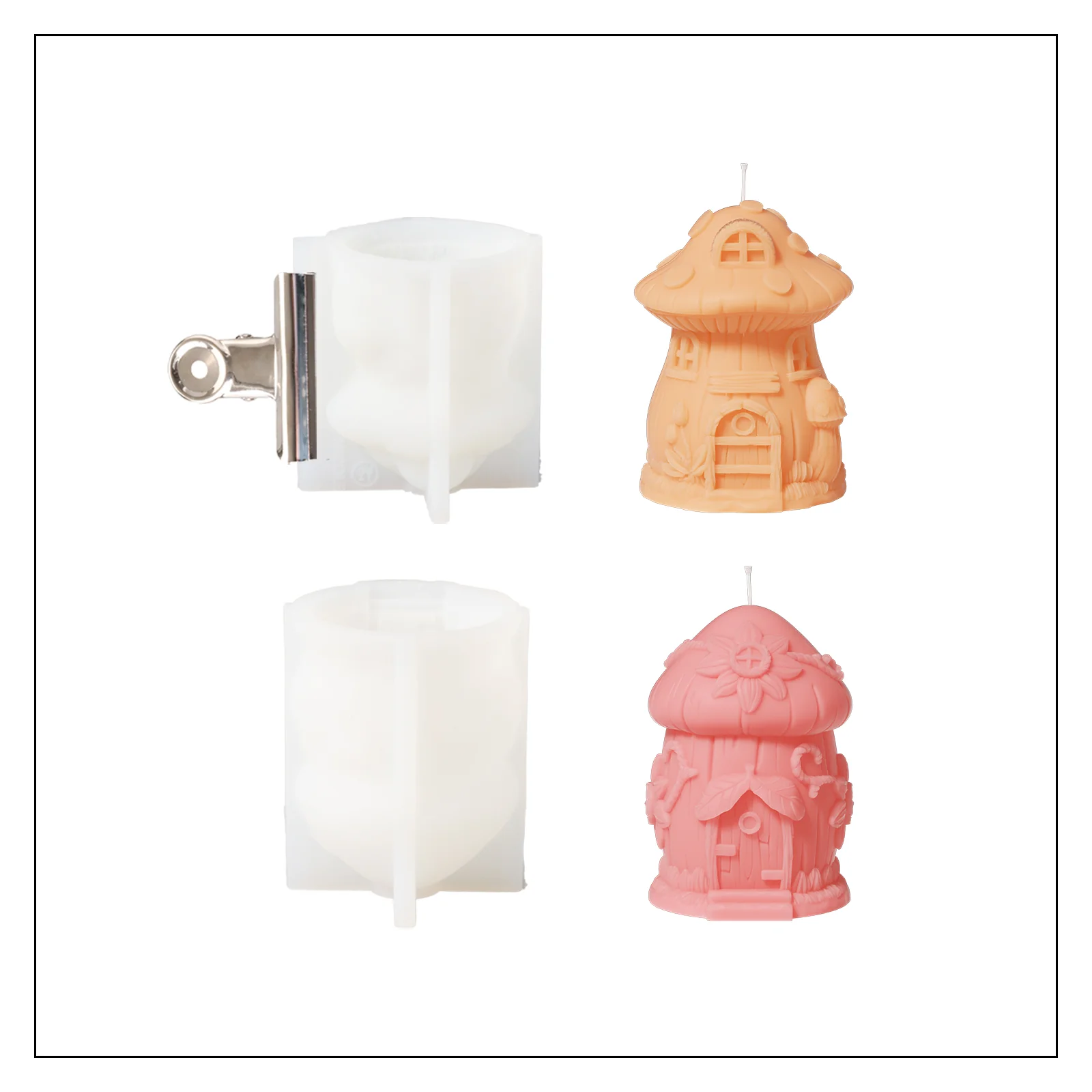 Miniature Mushroom House Candle Silicone Mold - Image 9