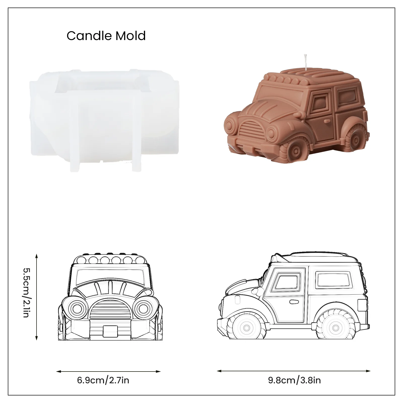 Vintage Off-Road Car Candle Silicone Mold - Image 8