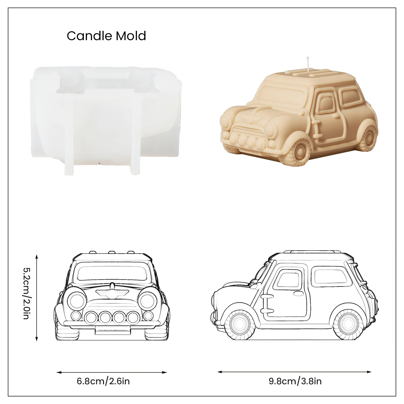 Retro-styled Car-Shaped Candle Silicone Mold - Image 8